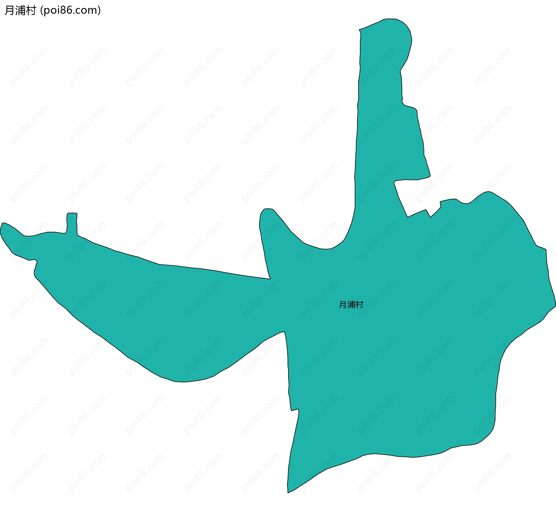 月浦村边界地图