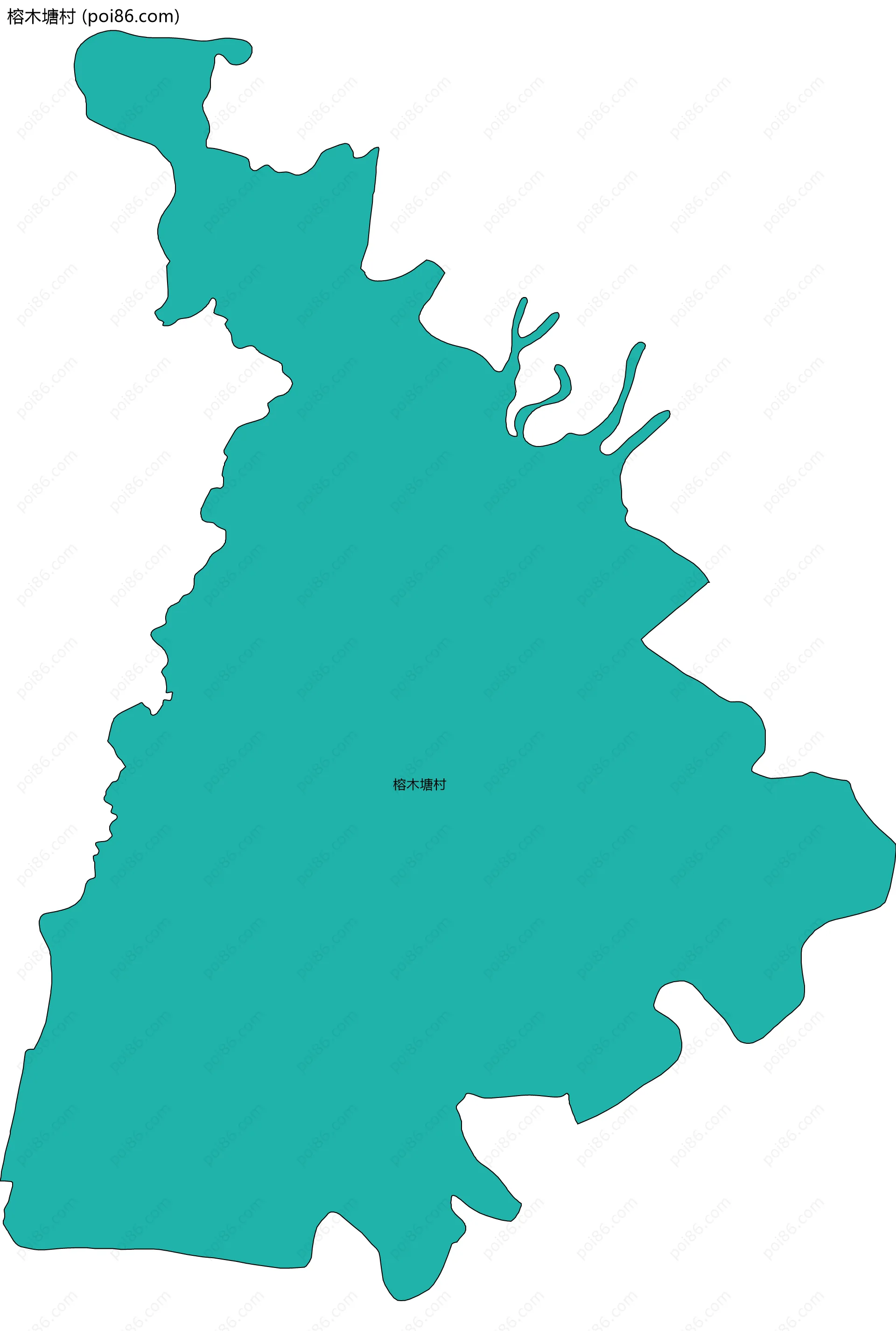 榕木塘村边界地图