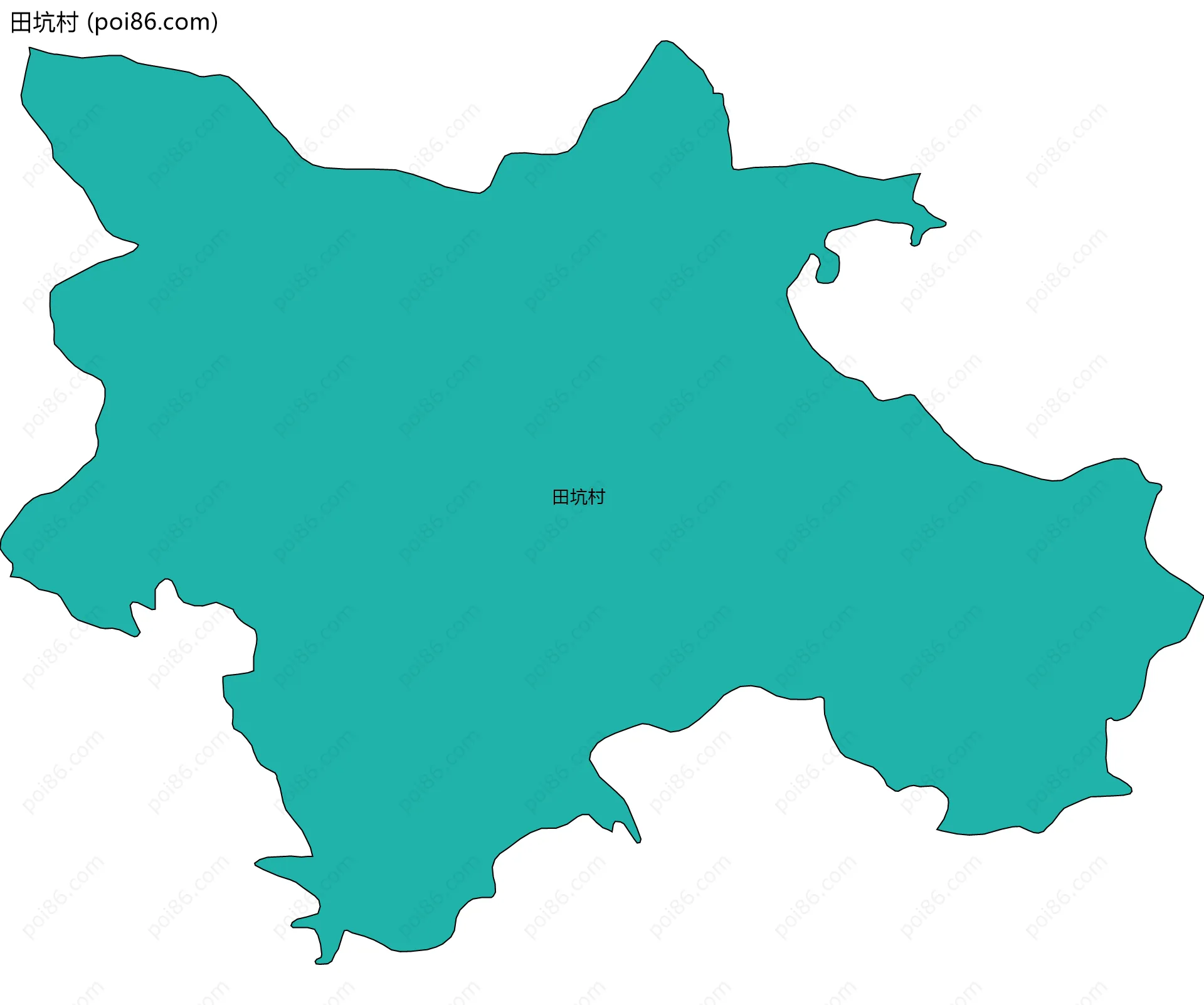 田坑村边界地图