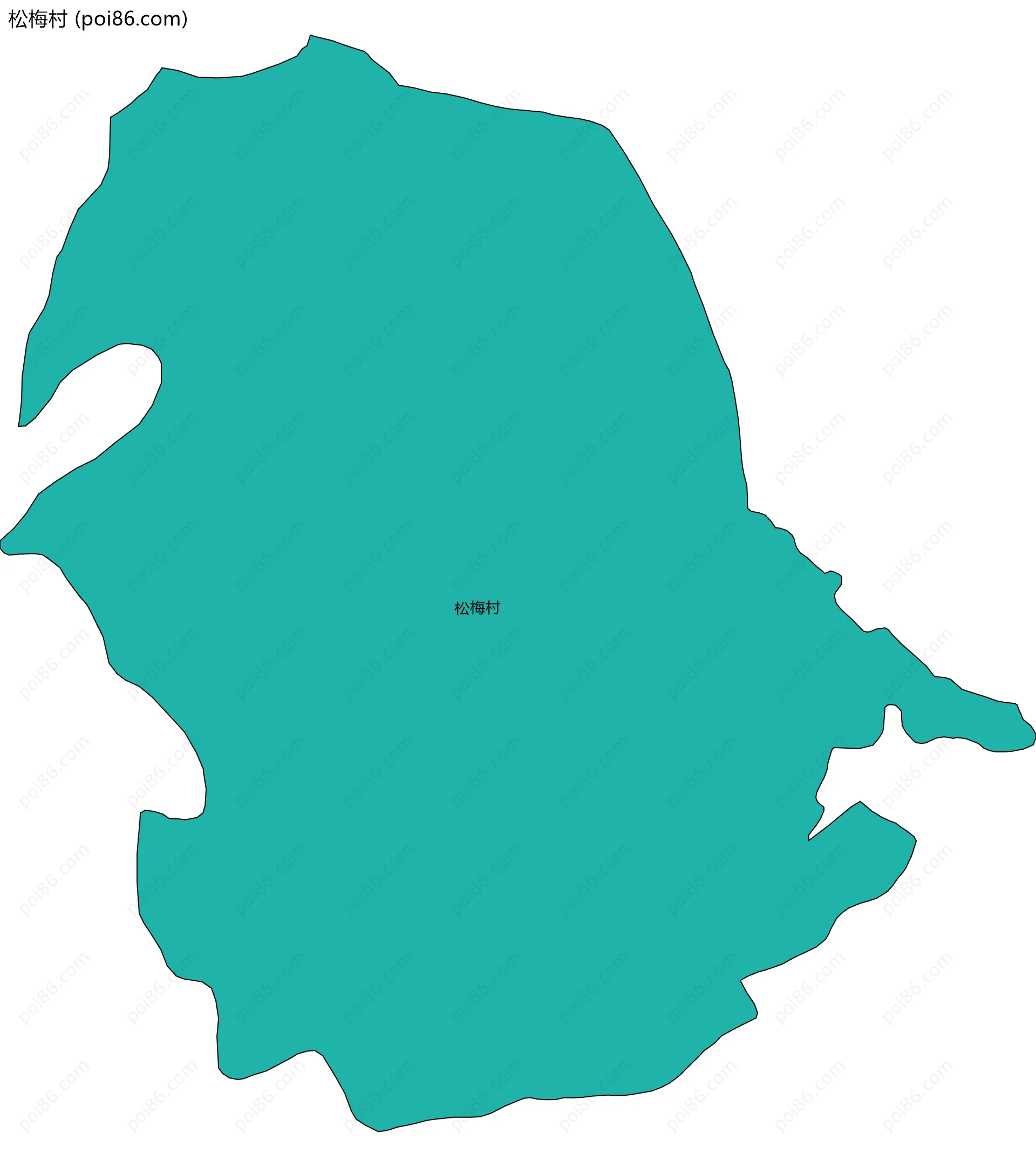 松梅村边界地图