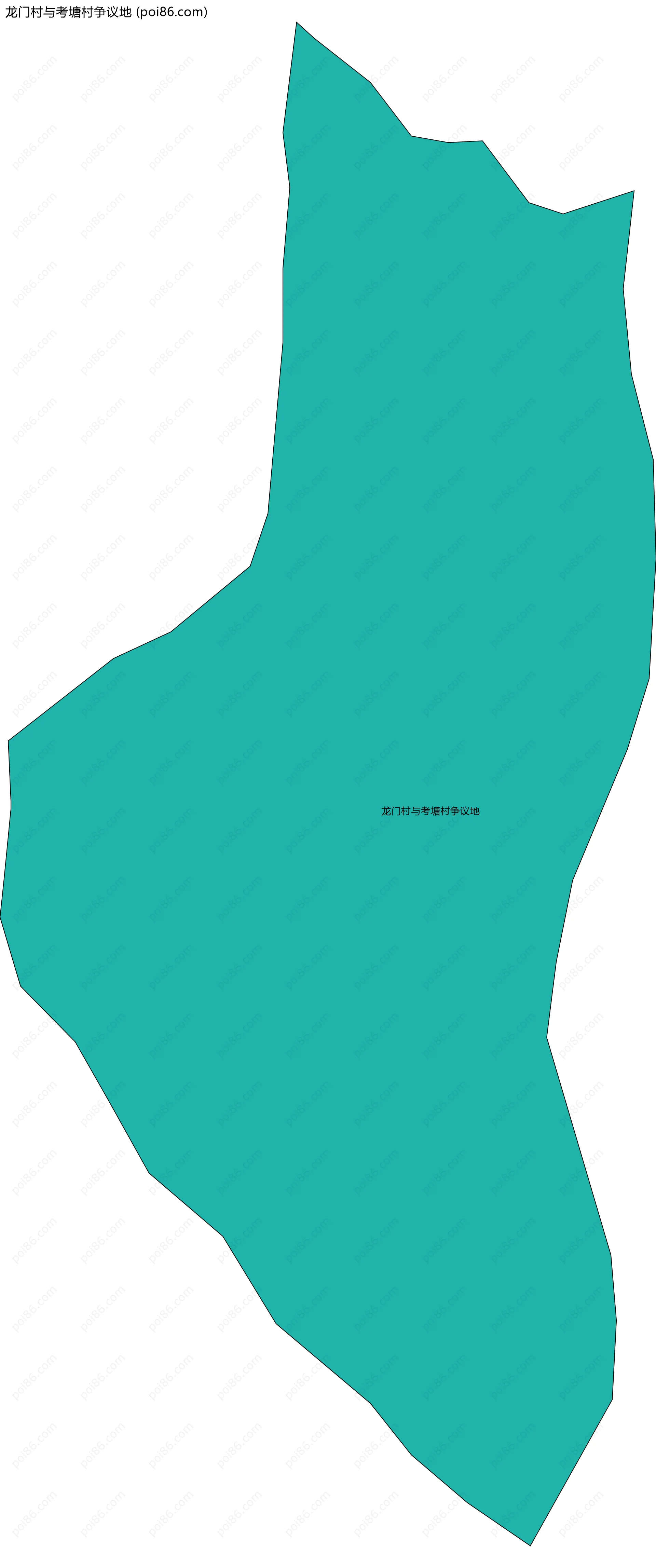 龙门村与考塘村争议地边界地图