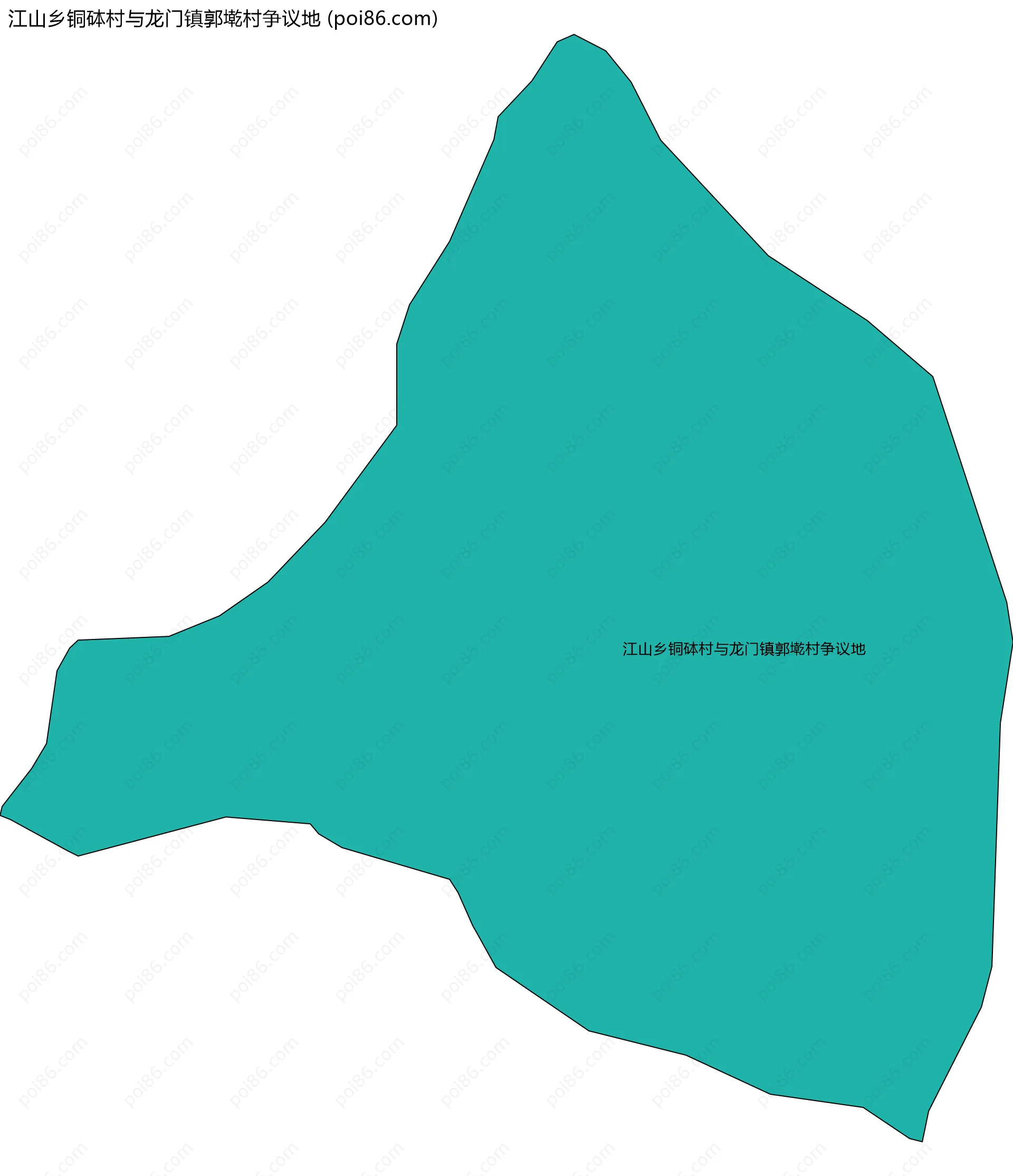 江山乡铜砵村与龙门镇郭墘村争议地边界地图