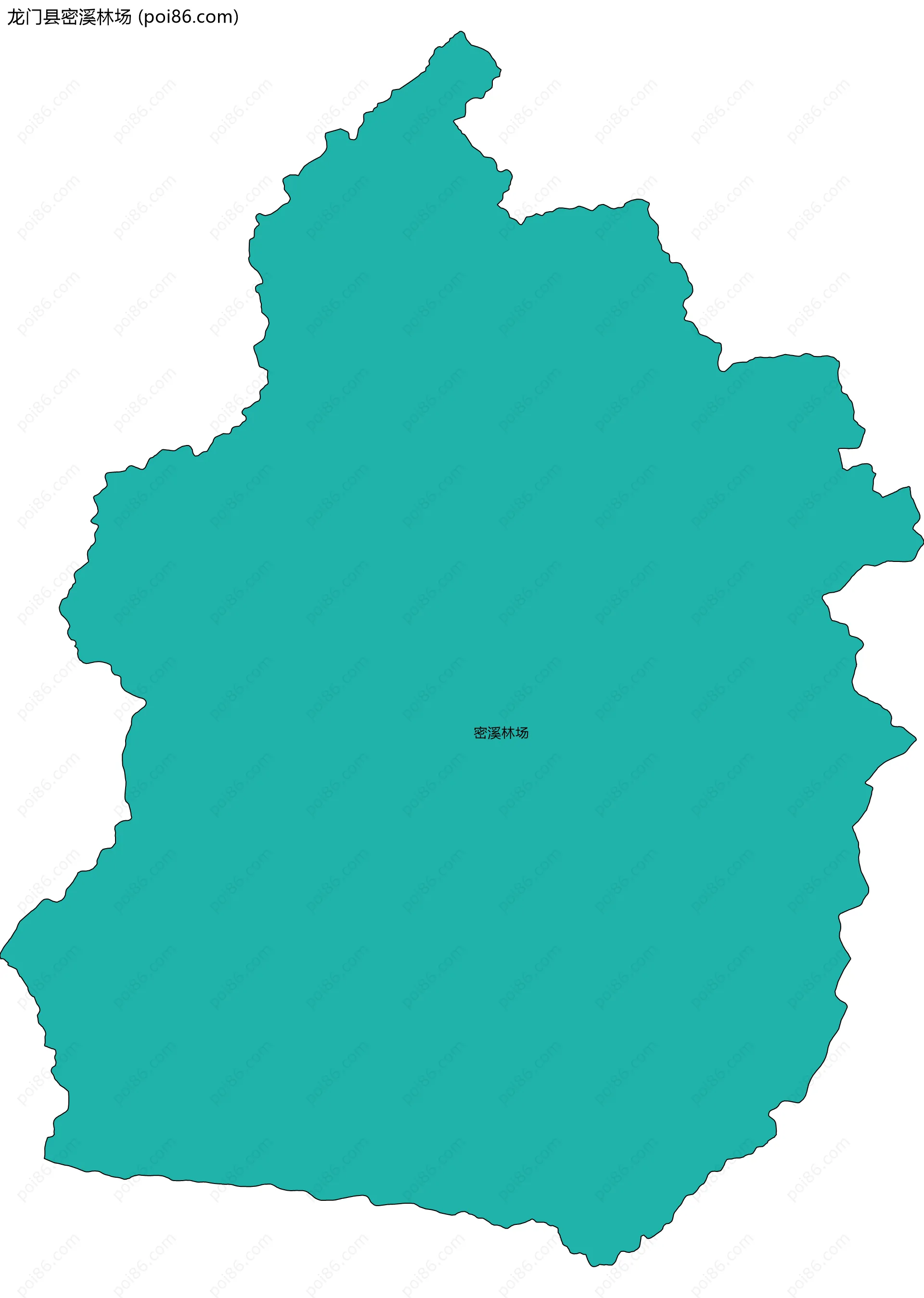 龙门县密溪林场边界地图(五级行政区划)