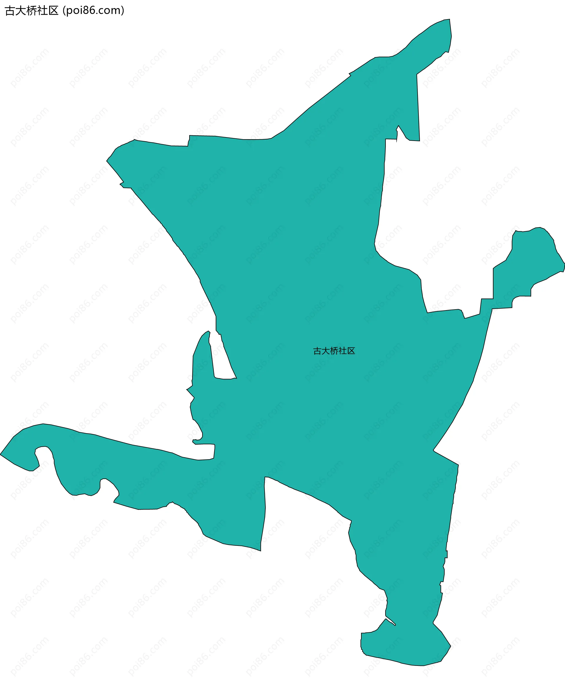 古大桥社区边界地图