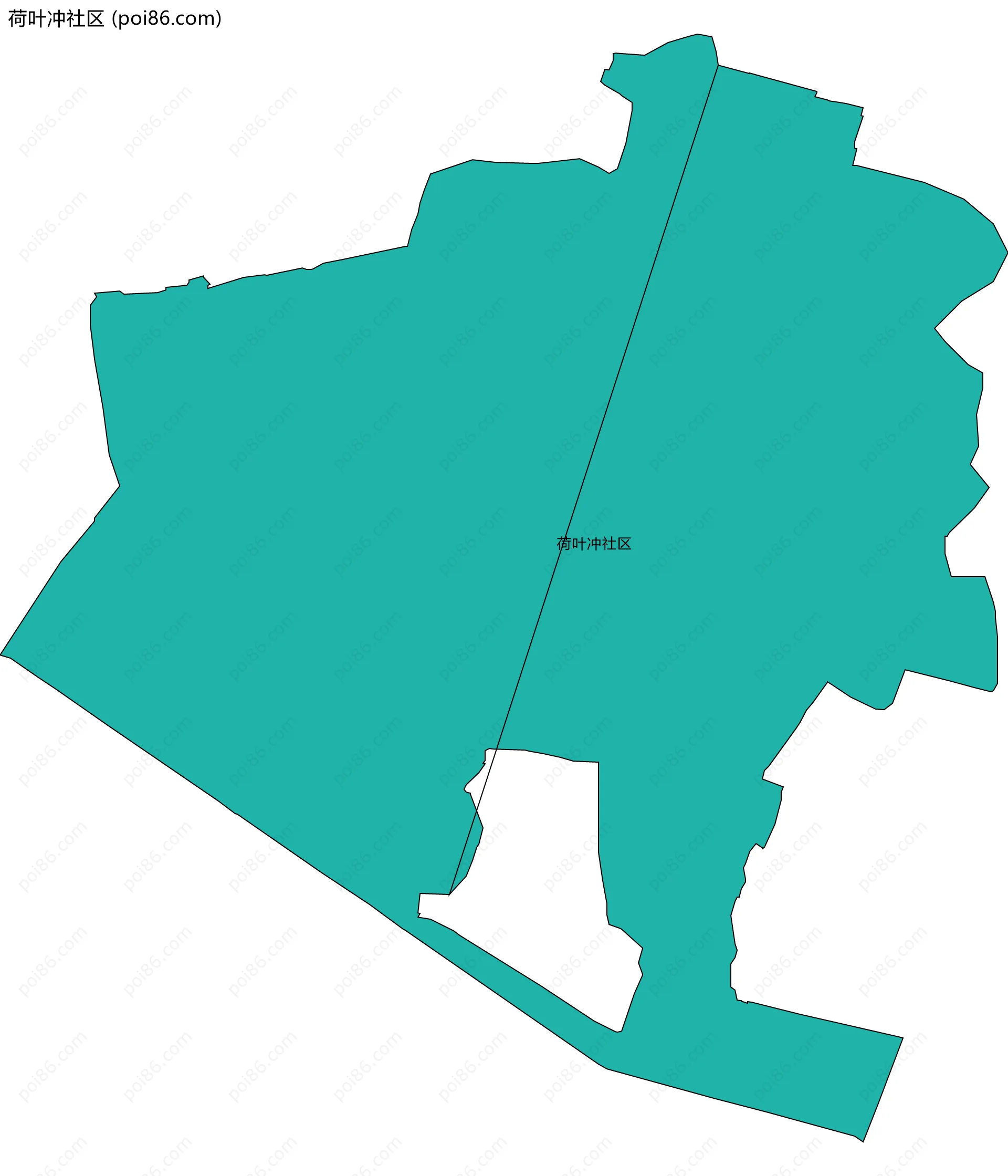 荷叶冲社区边界地图