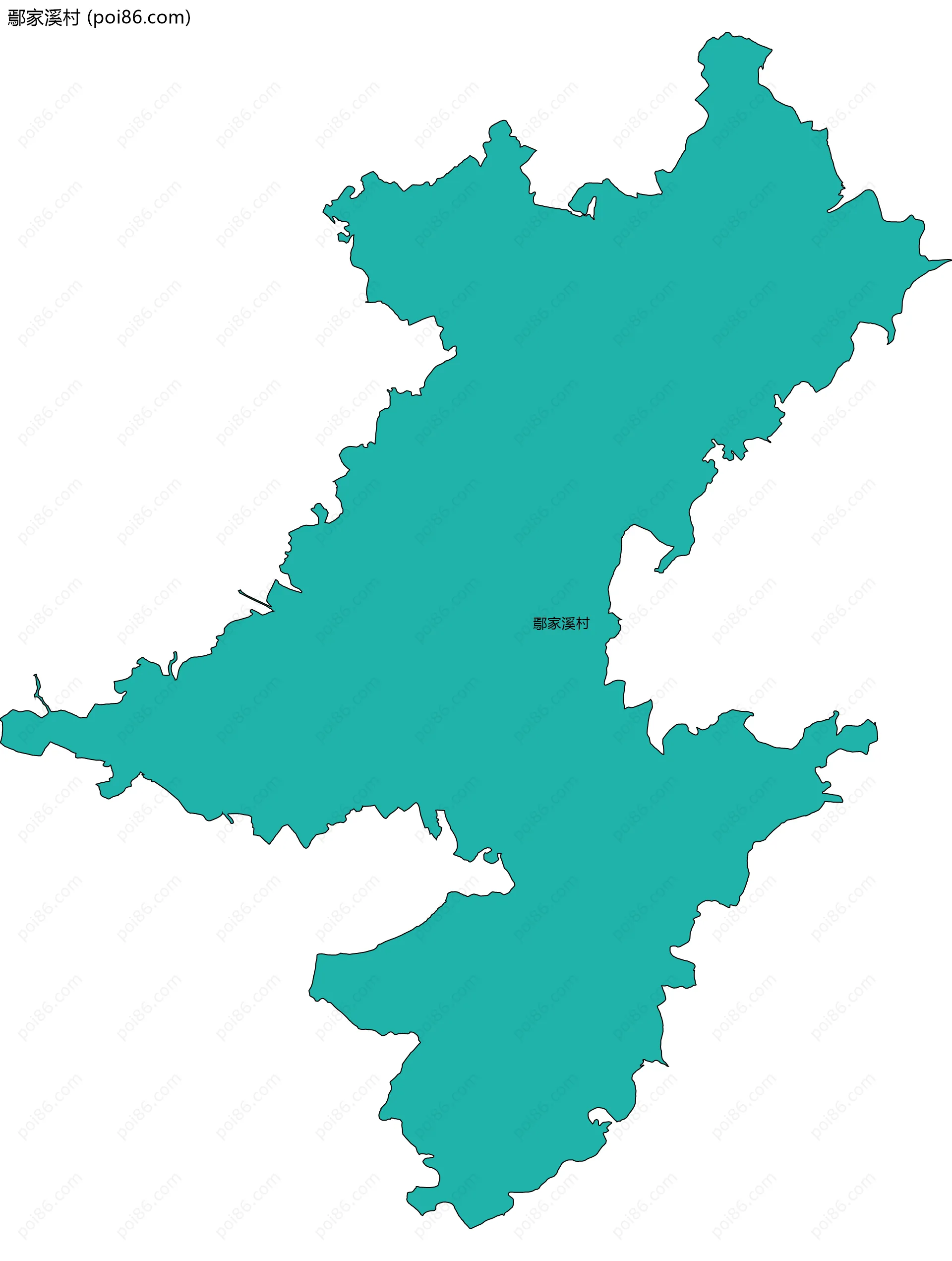 鄢家溪村边界地图