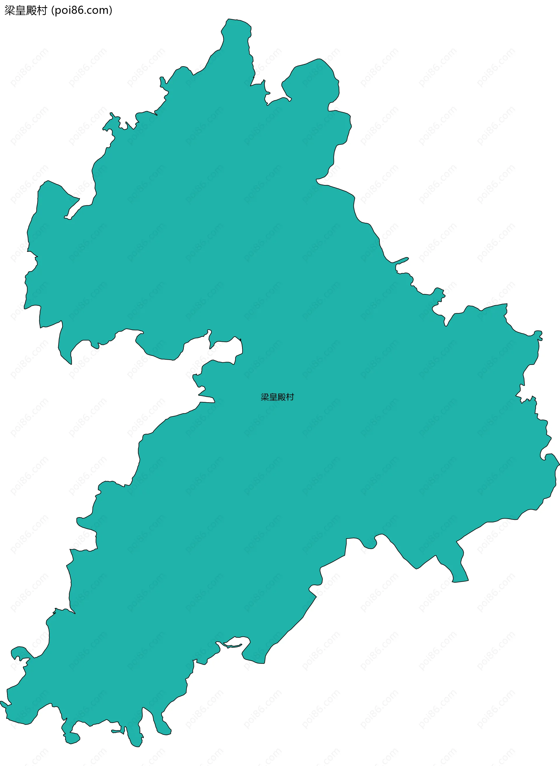 梁皇殿村边界地图