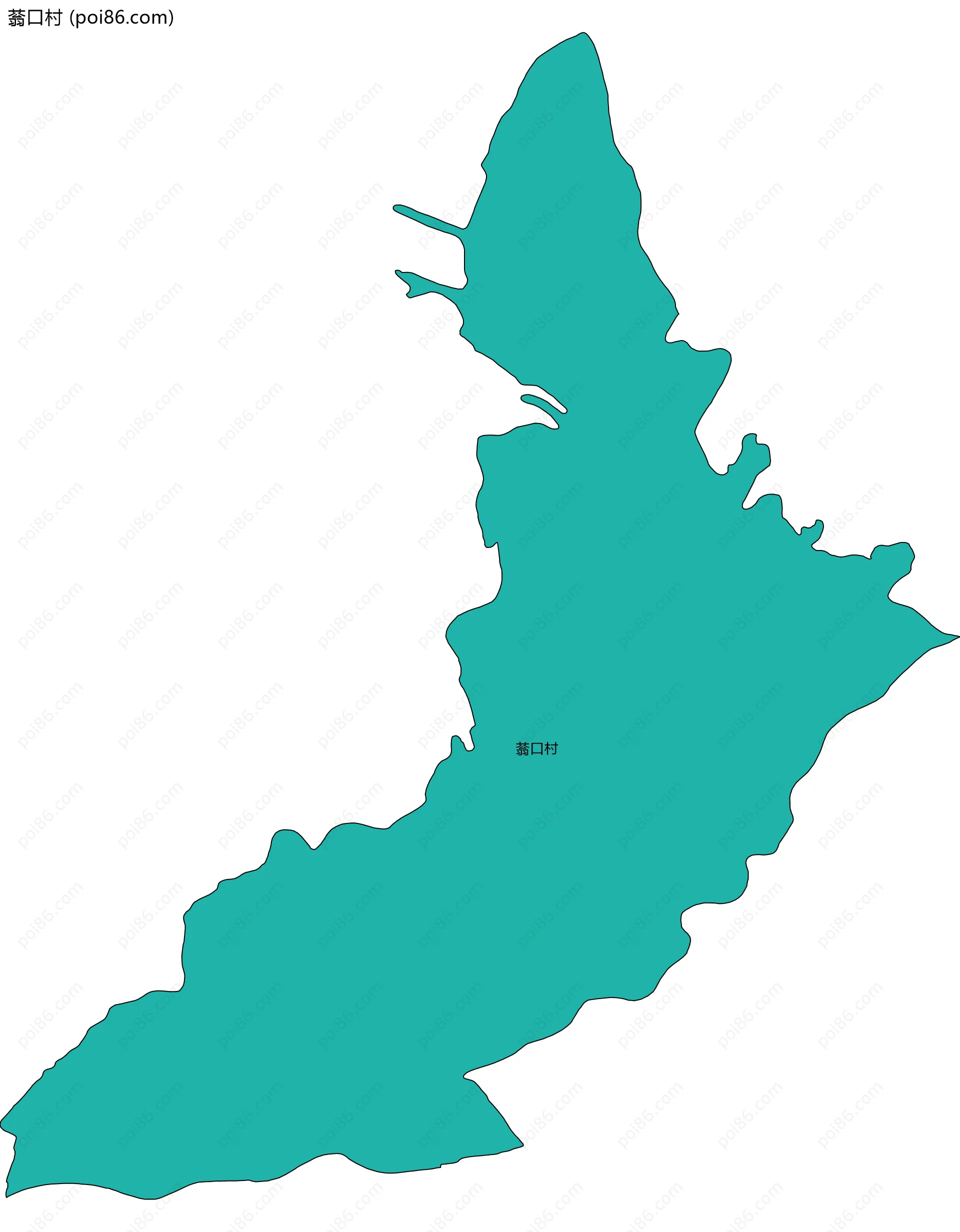 蓊口村边界地图