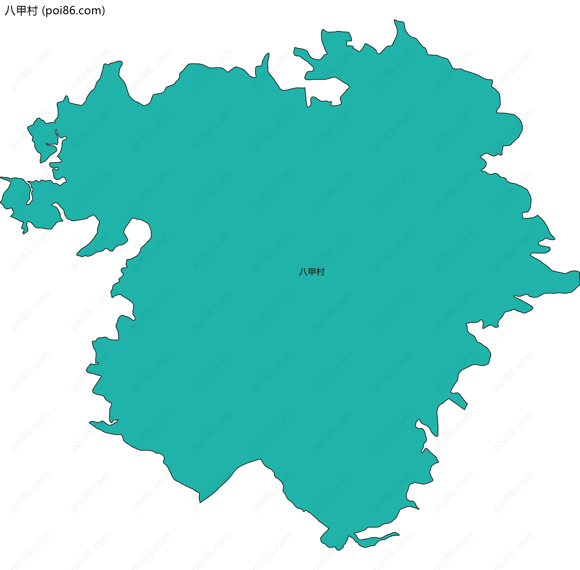 八甲村边界地图