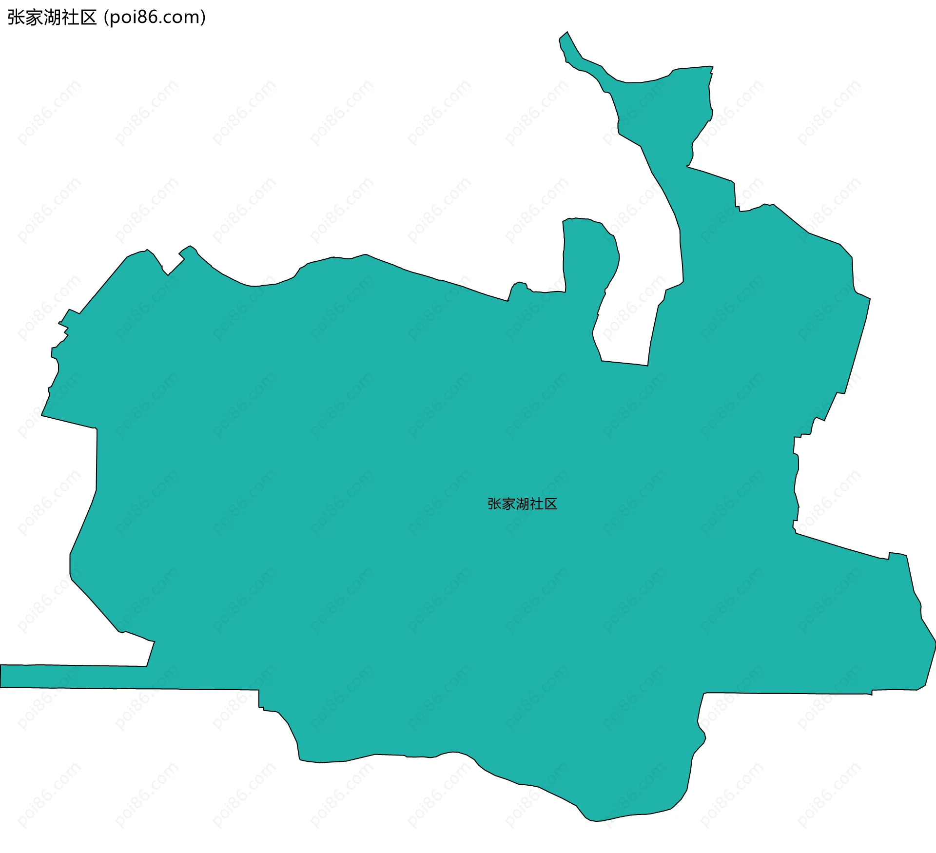 张家湖社区边界地图