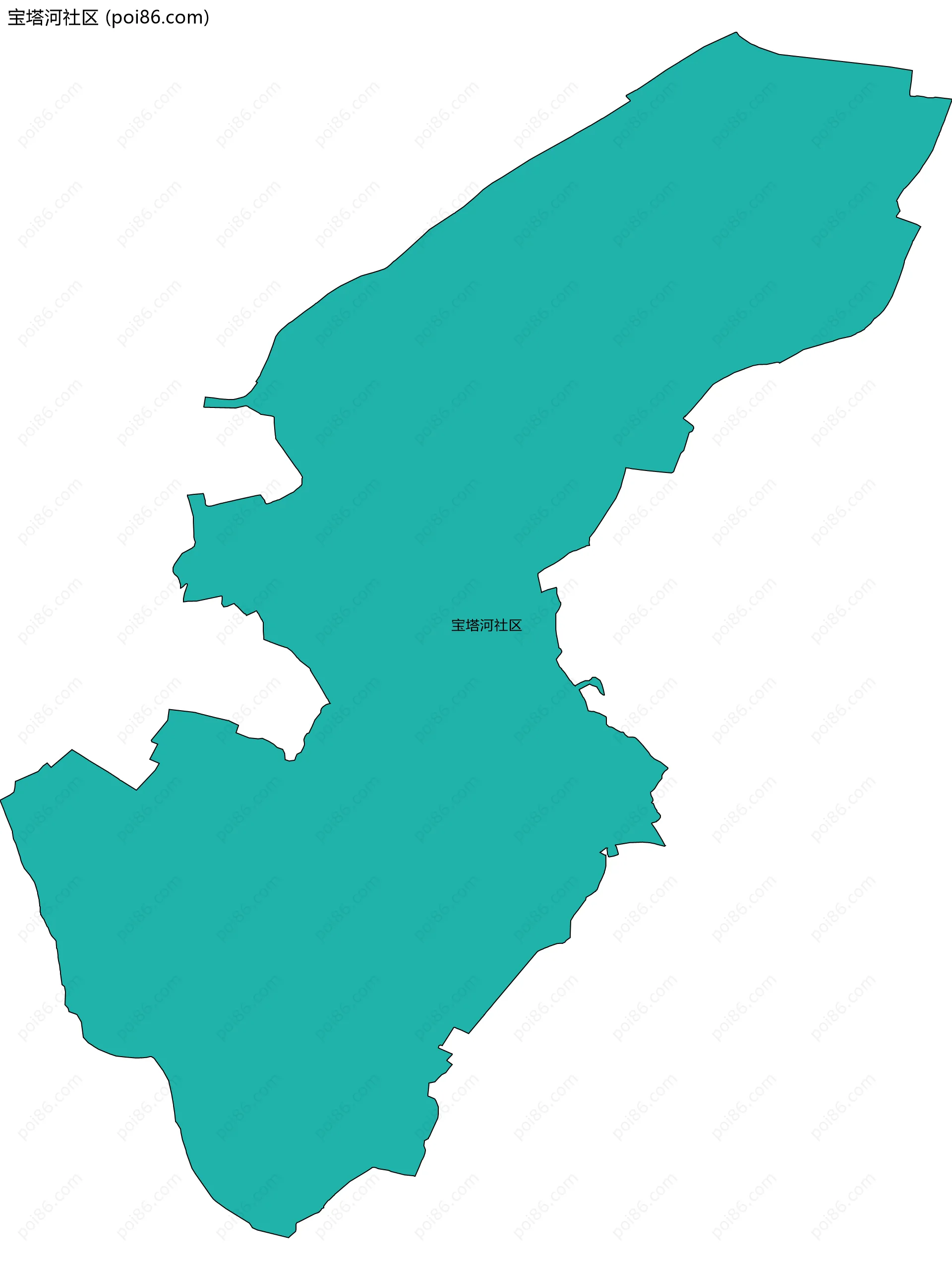 宝塔河社区边界地图