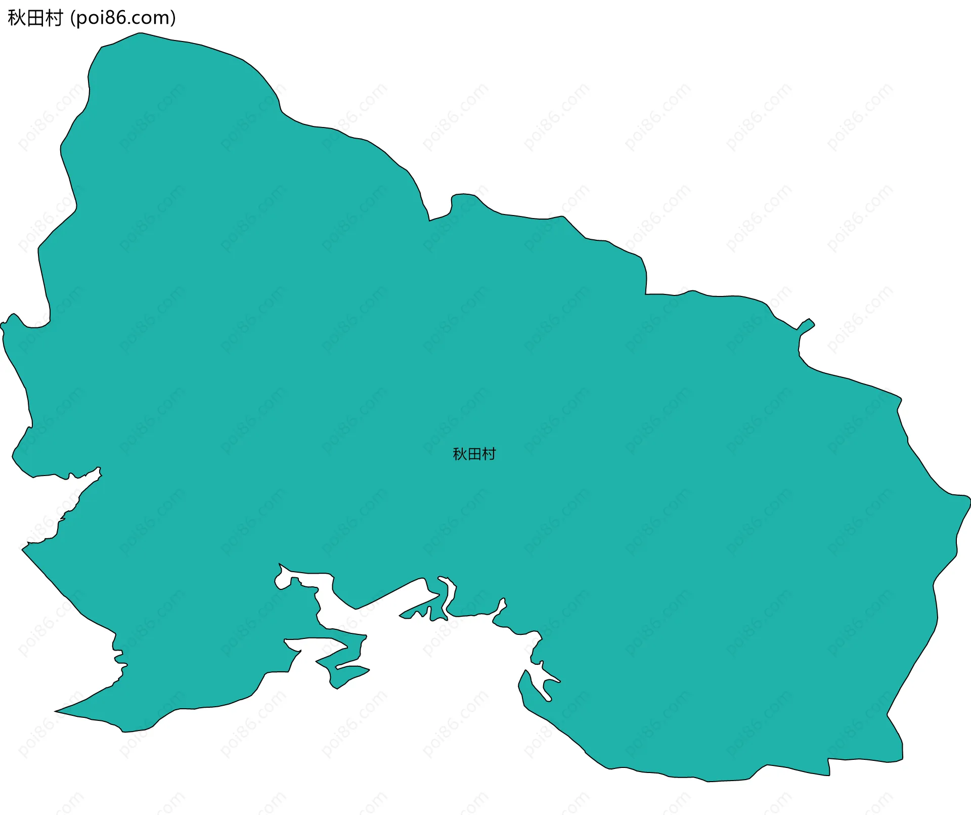 秋田村边界地图