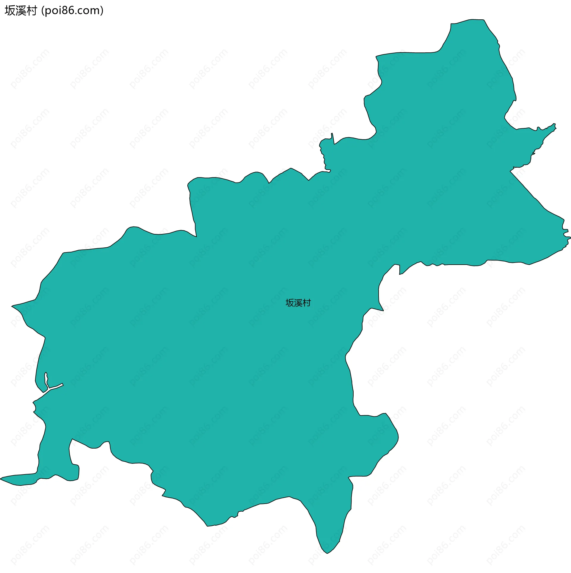 坂溪村边界地图