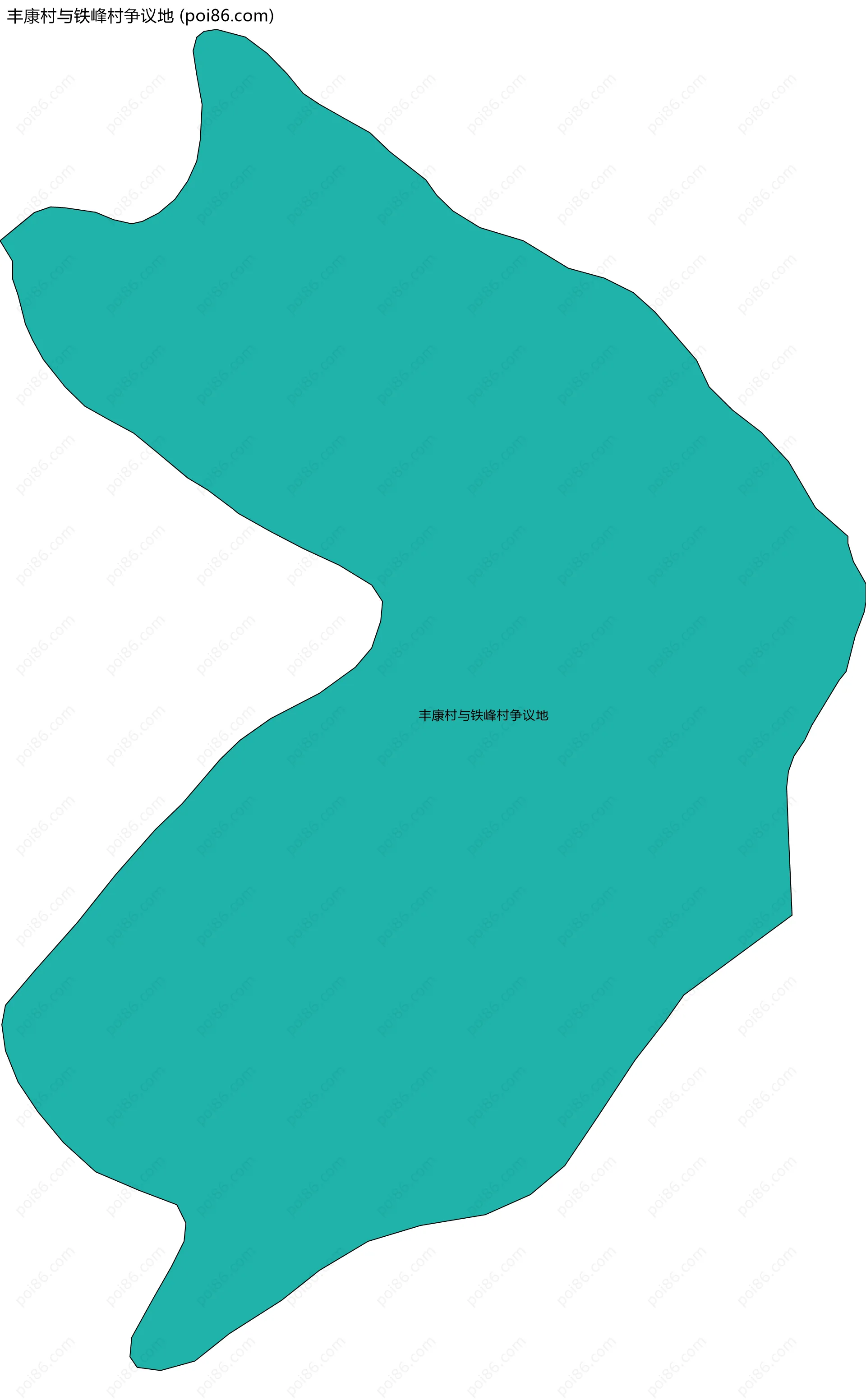 丰康村与铁峰村争议地边界地图