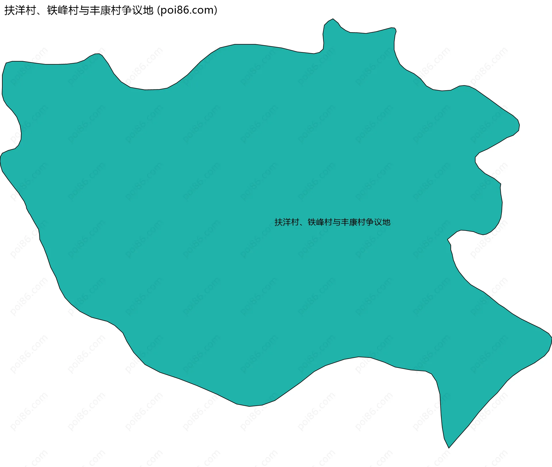 扶洋村、铁峰村与丰康村争议地边界地图