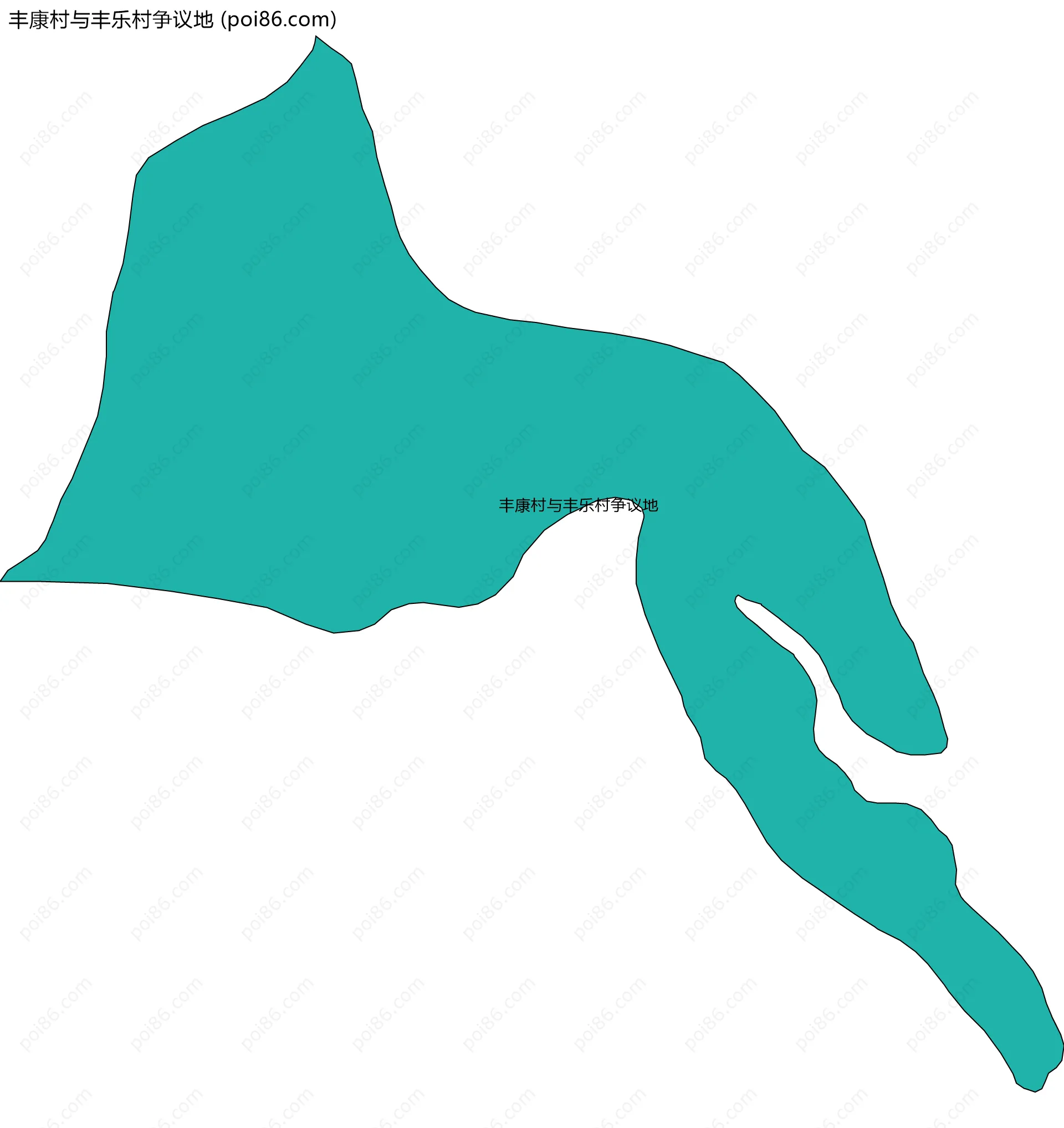 丰康村与丰乐村争议地边界地图