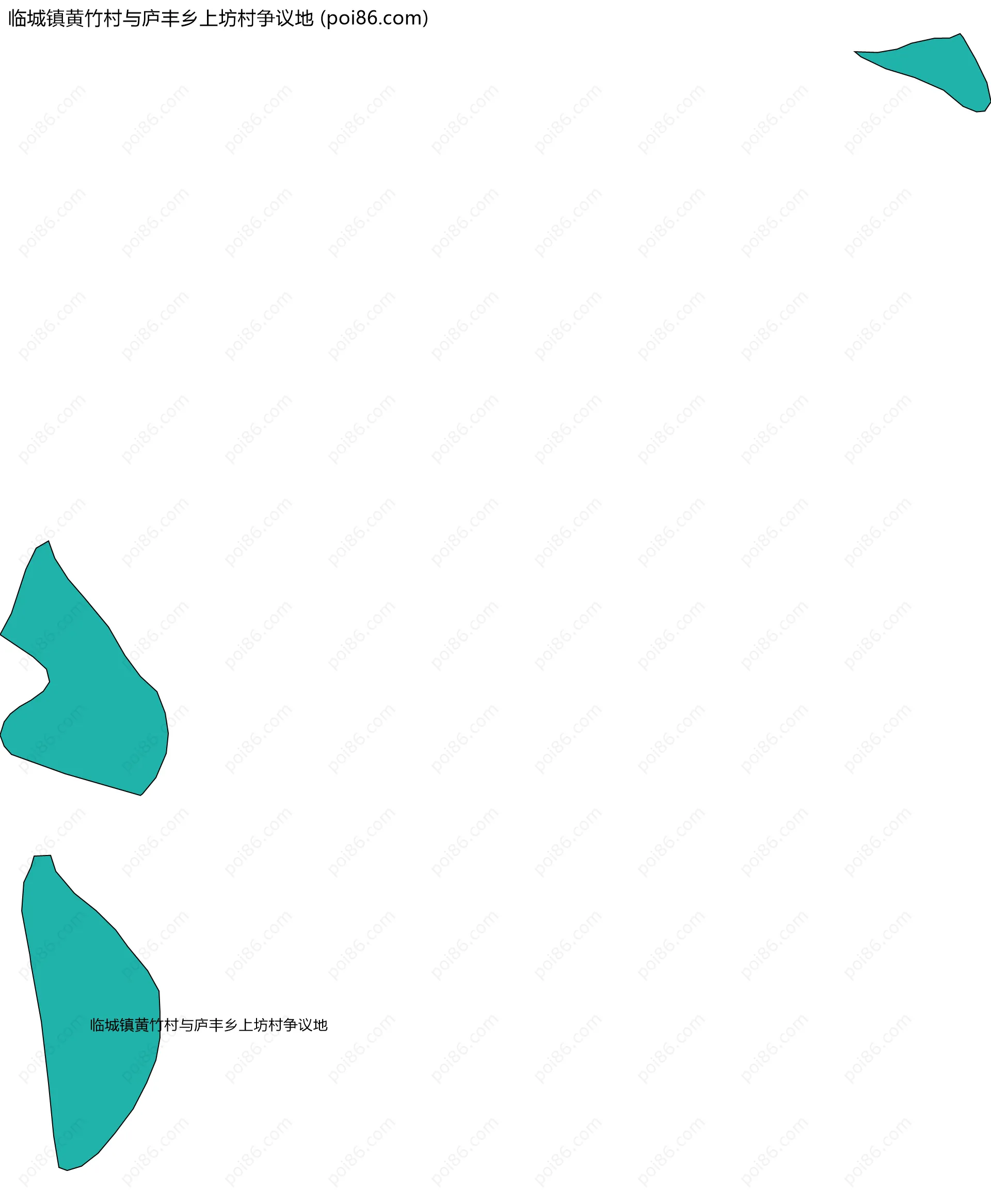 临城镇黄竹村与庐丰乡上坊村争议地边界地图