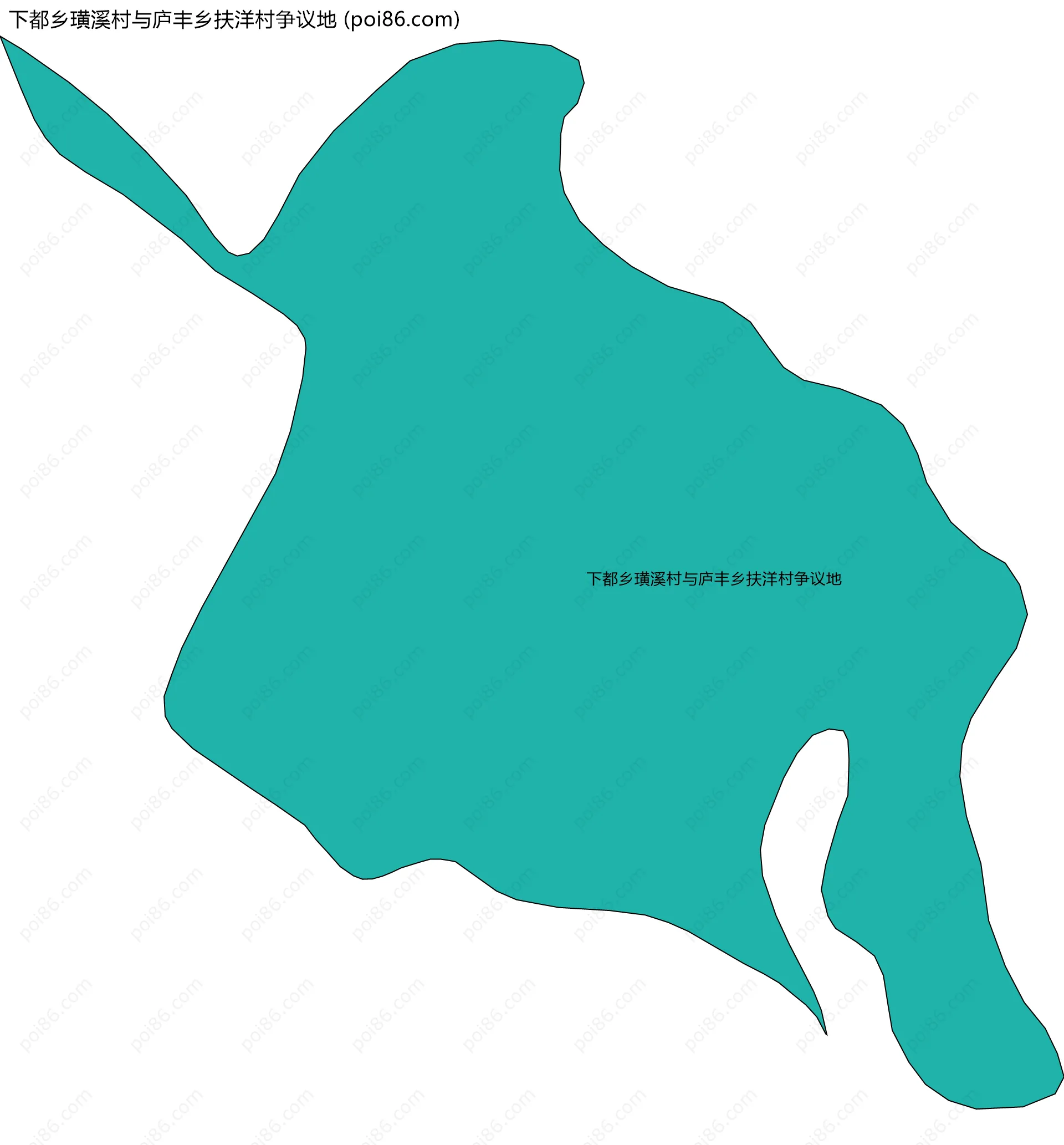 下都乡璜溪村与庐丰乡扶洋村争议地边界地图