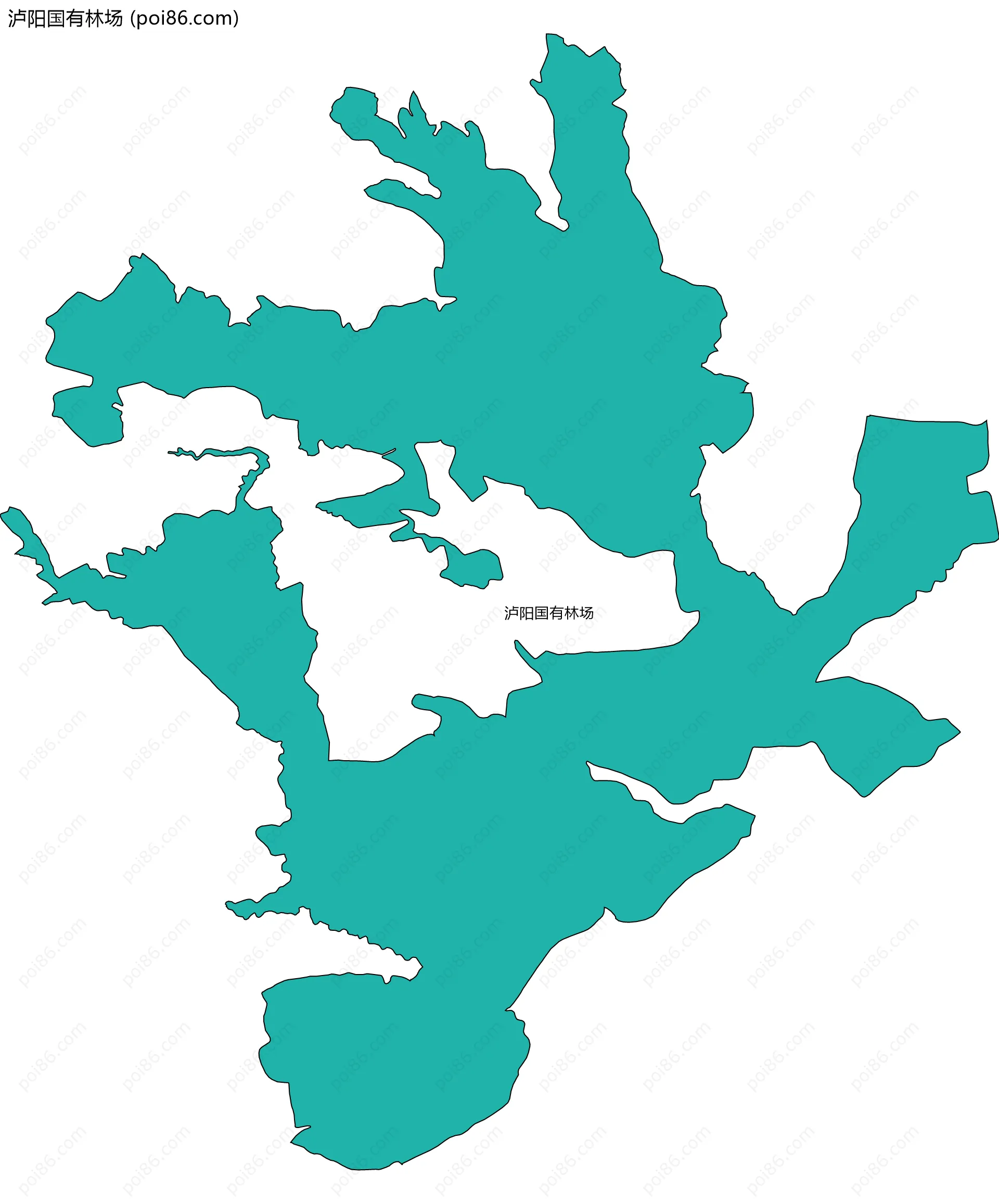 泸阳国有林场边界地图(五级行政区划)