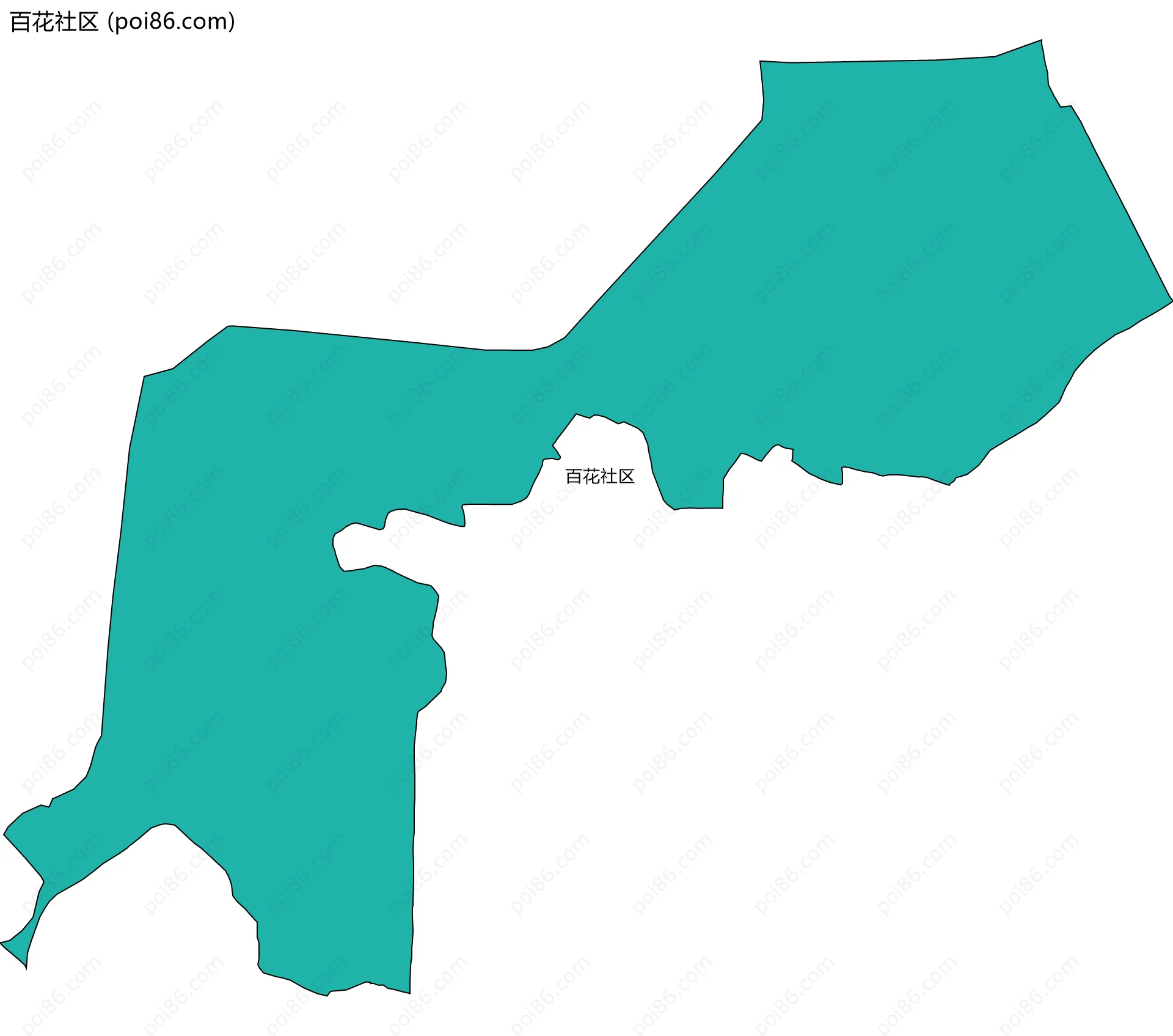百花社区边界地图