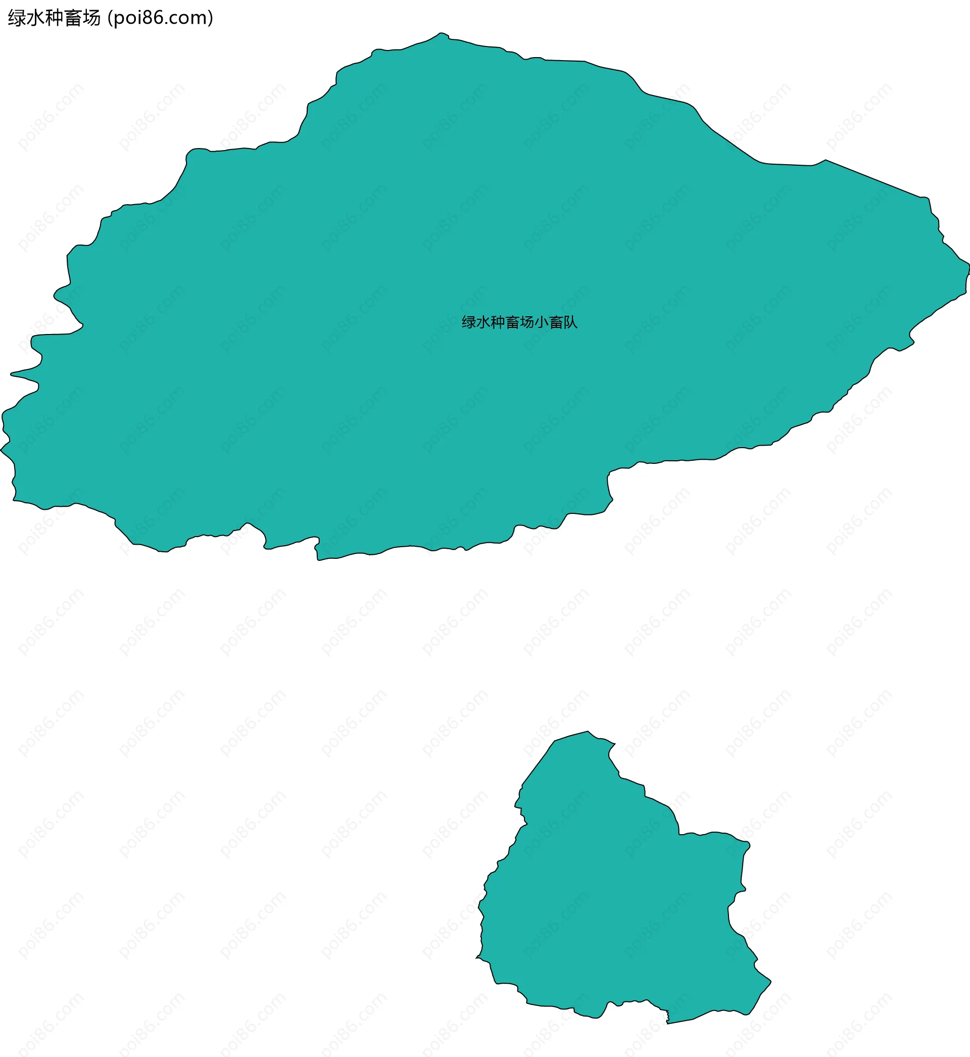 绿水种畜场边界地图(五级行政区划)