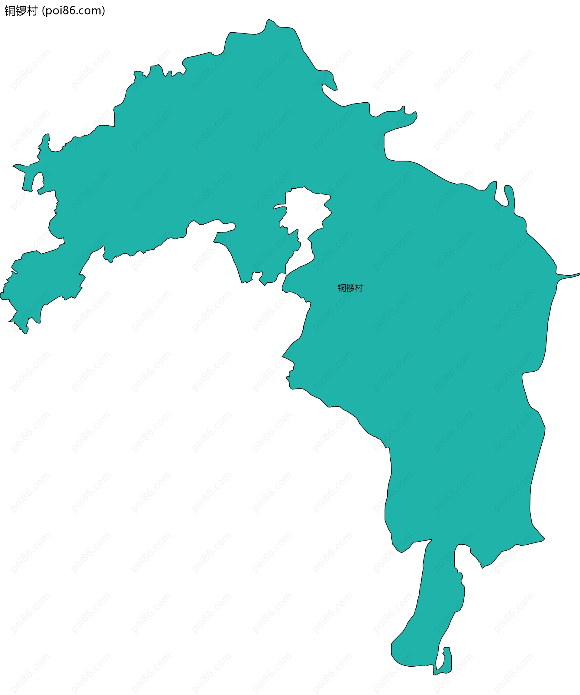 铜锣村边界地图