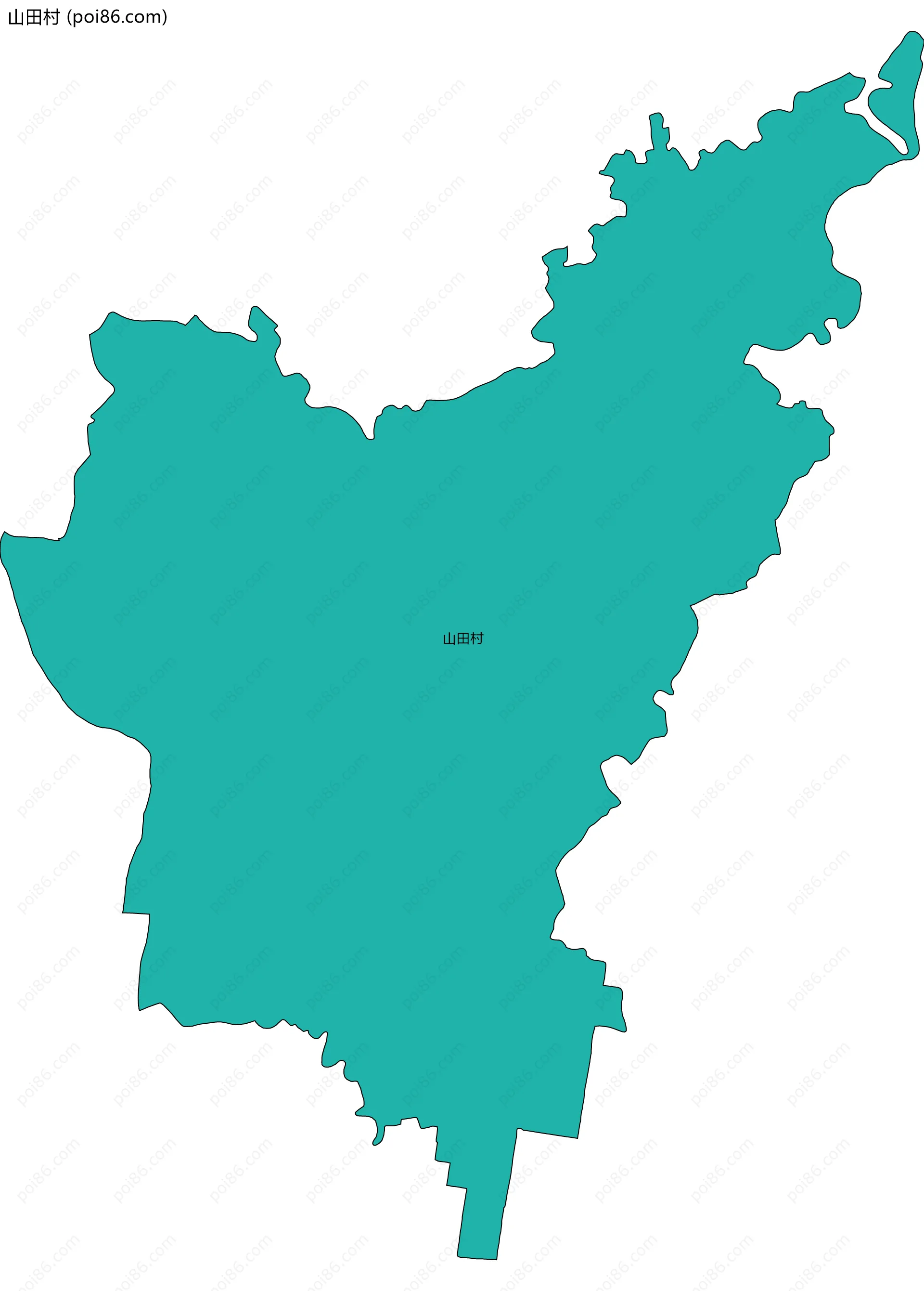 山田村边界地图
