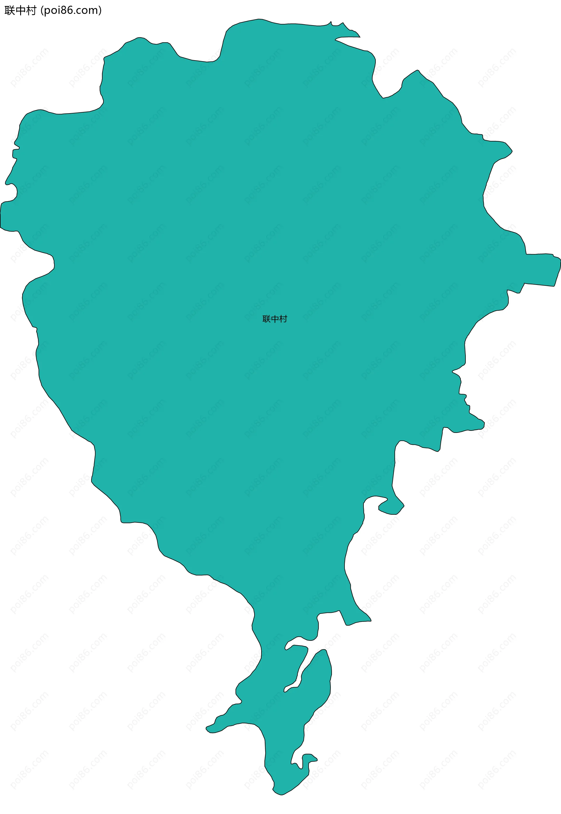 联中村边界地图