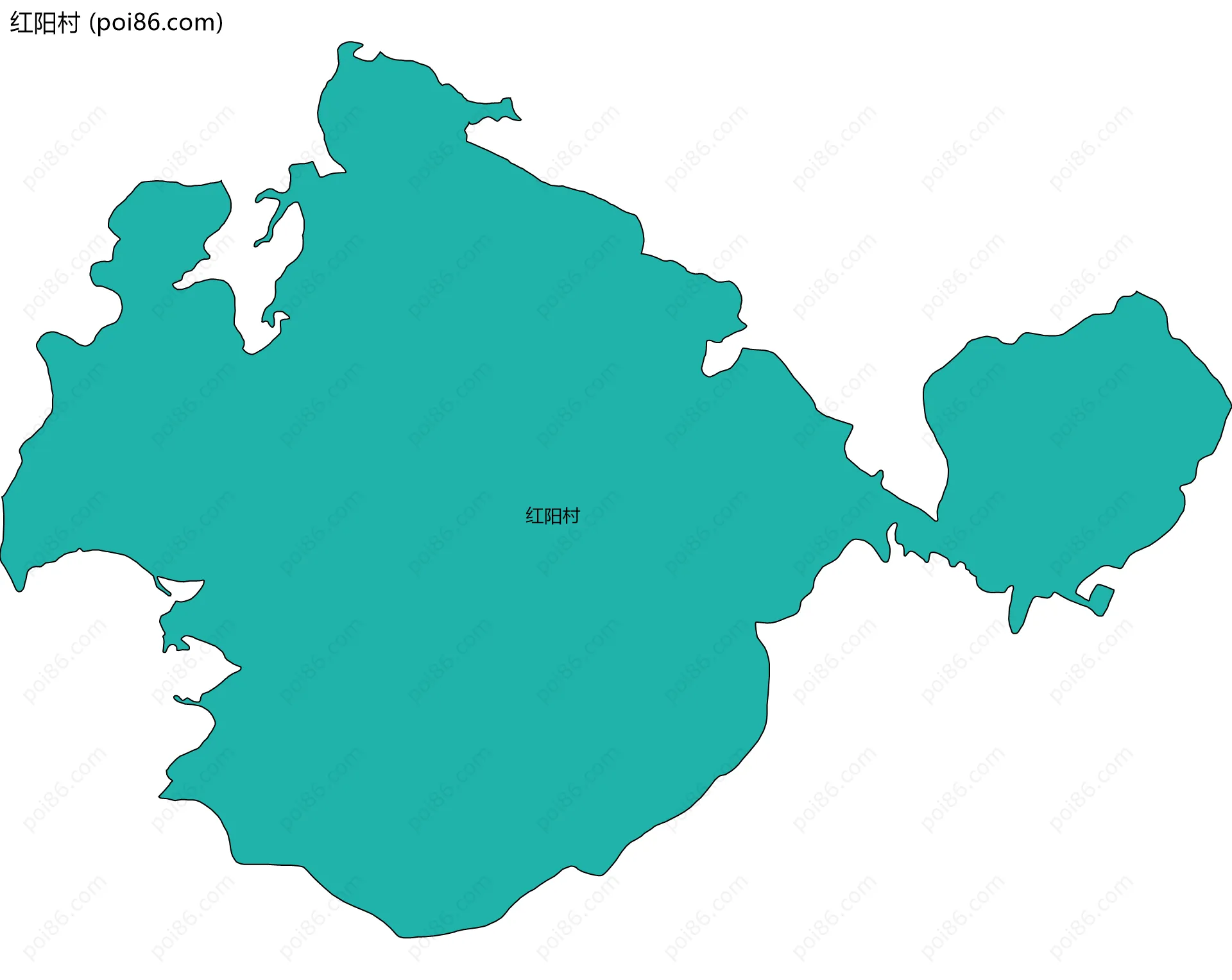 红阳村边界地图