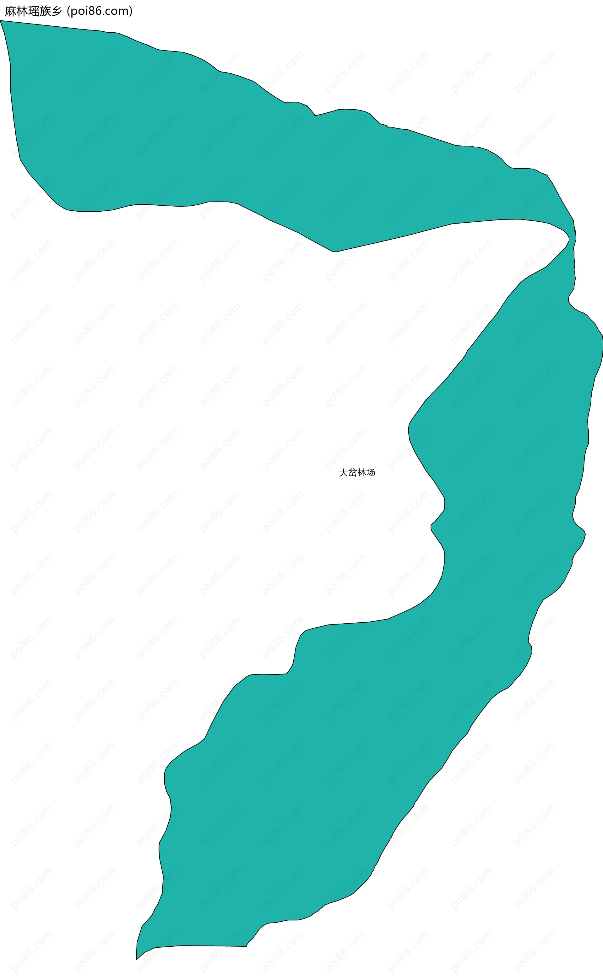 麻林瑶族乡边界地图(五级行政区划)