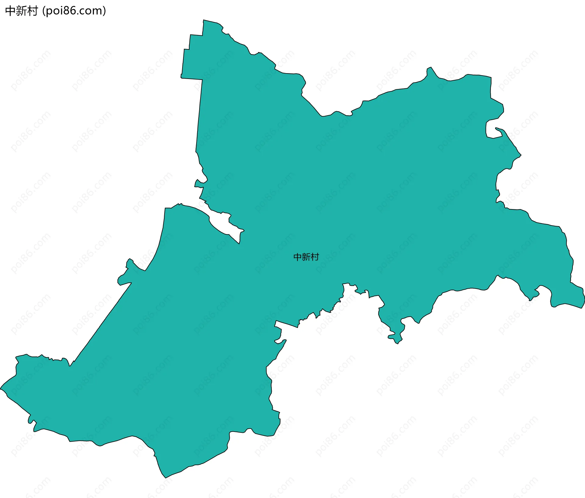 中新村边界地图