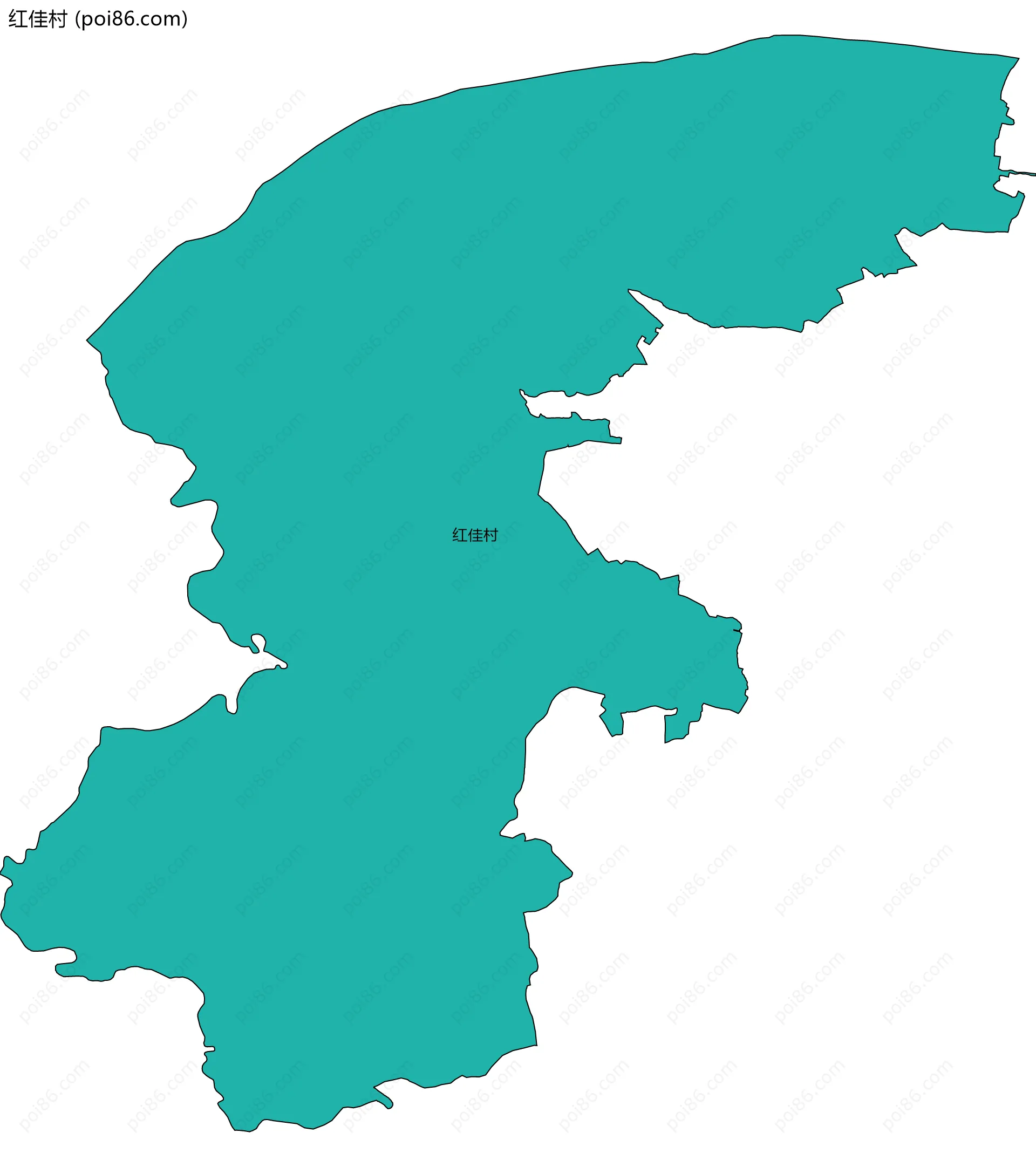 红佳村边界地图