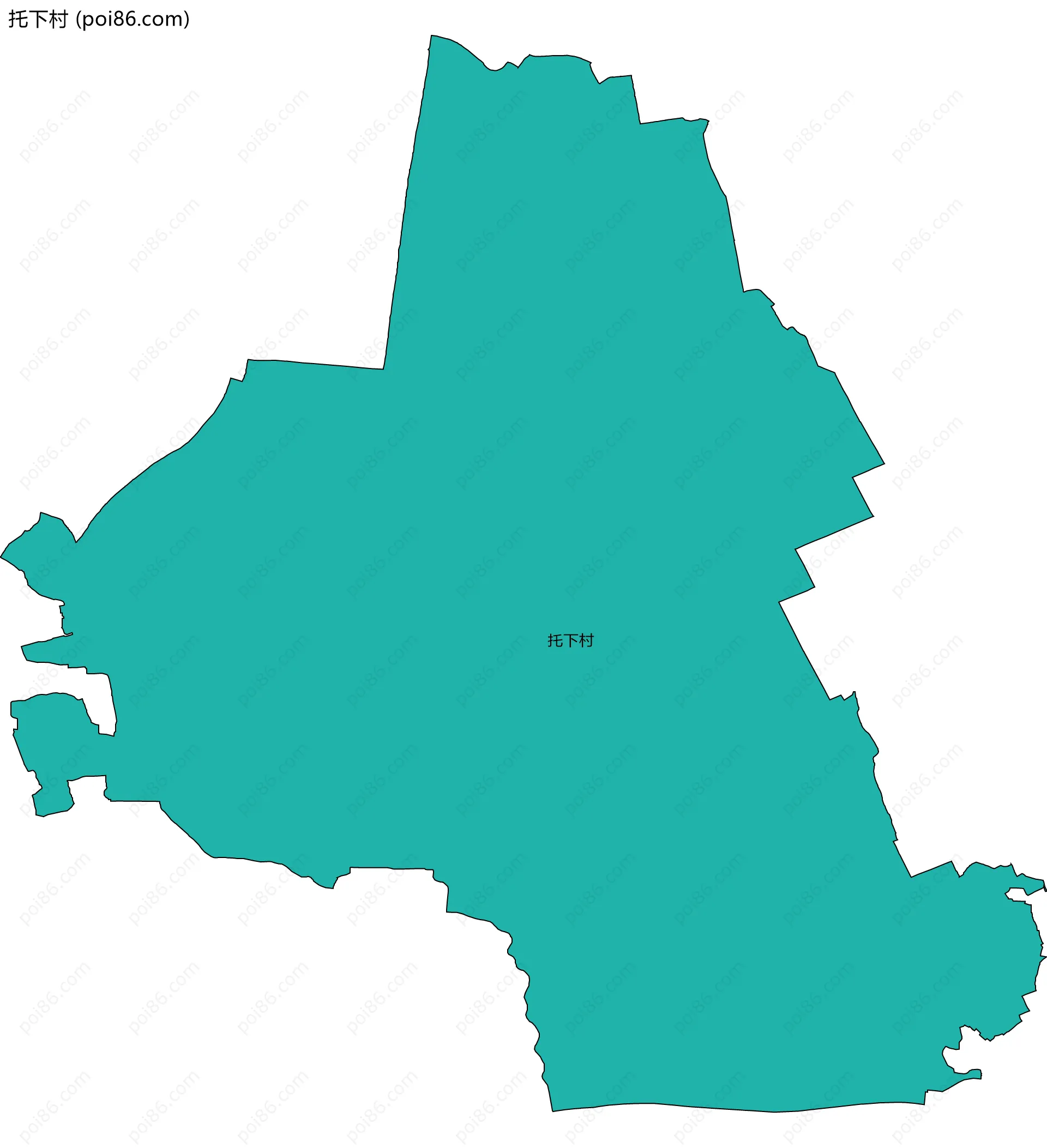 托下村边界地图