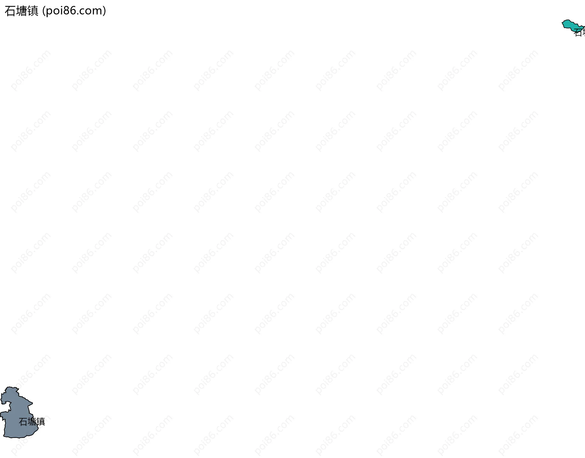 石塘镇边界地图(五级行政区划)