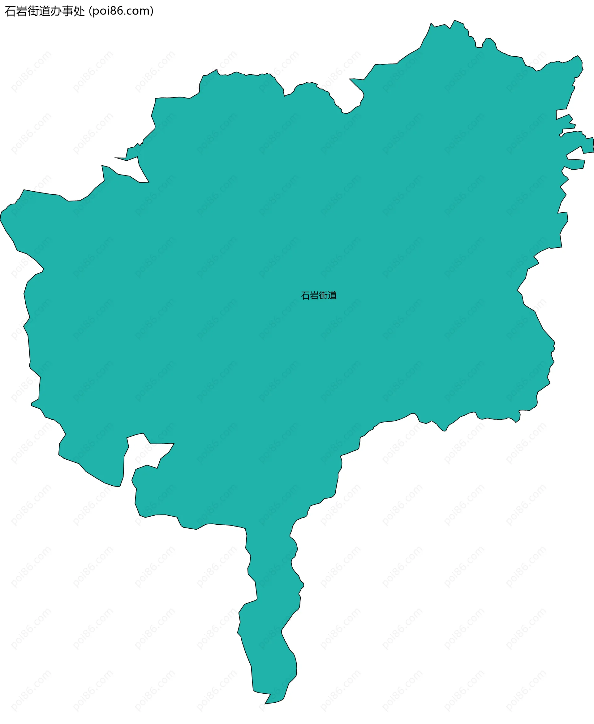 石岩街道办事处边界地图(五级行政区划)