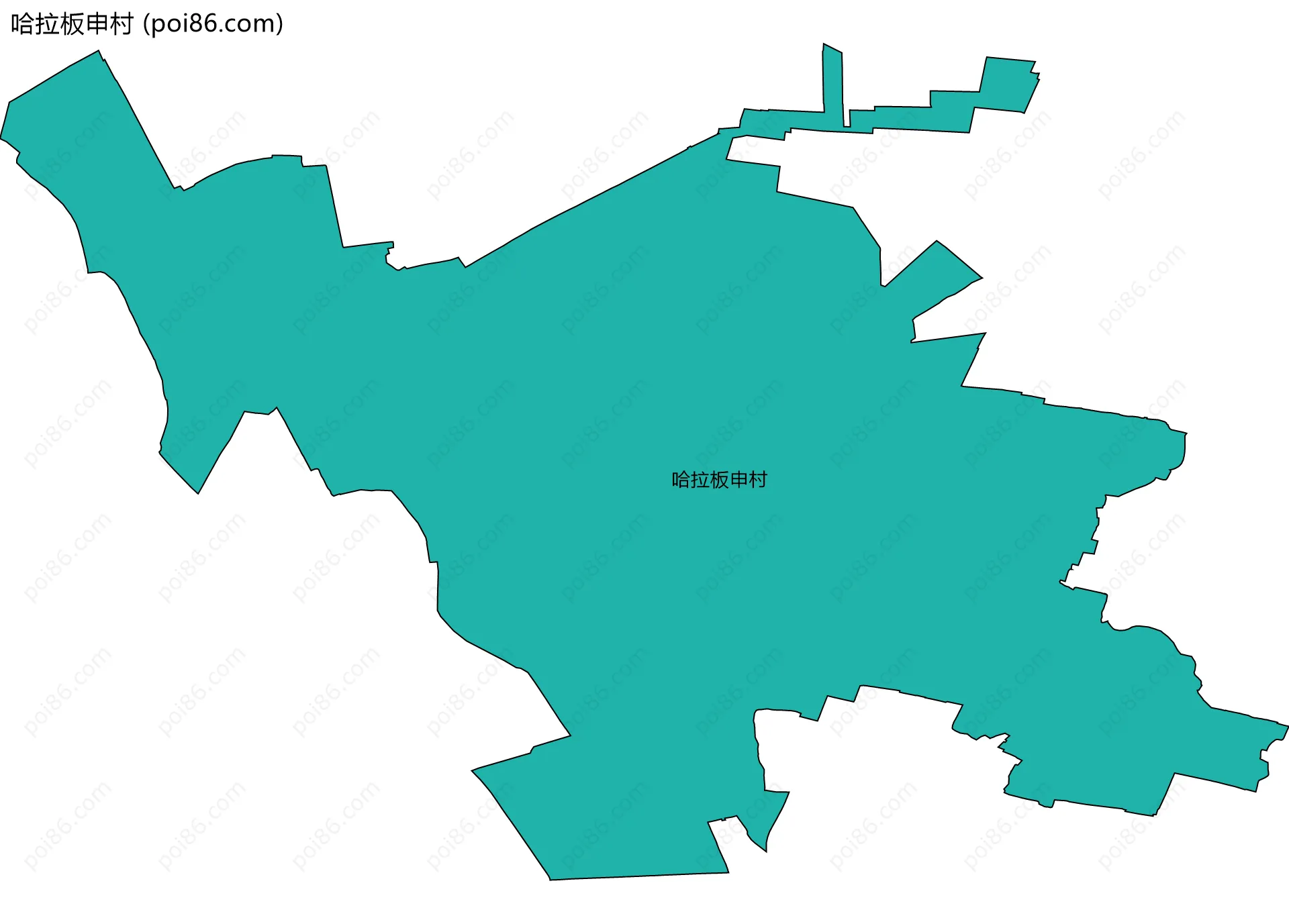 哈拉板申村边界地图