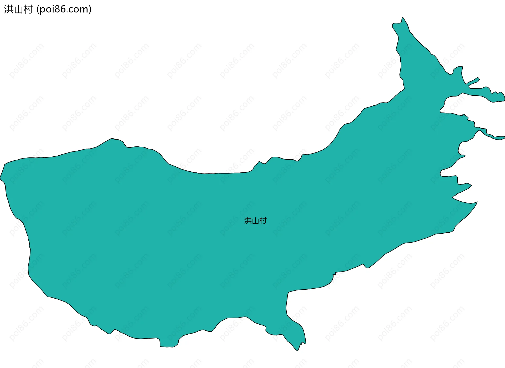 洪山村边界地图