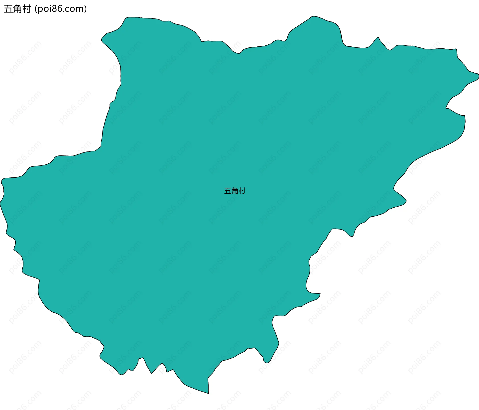 五角村边界地图
