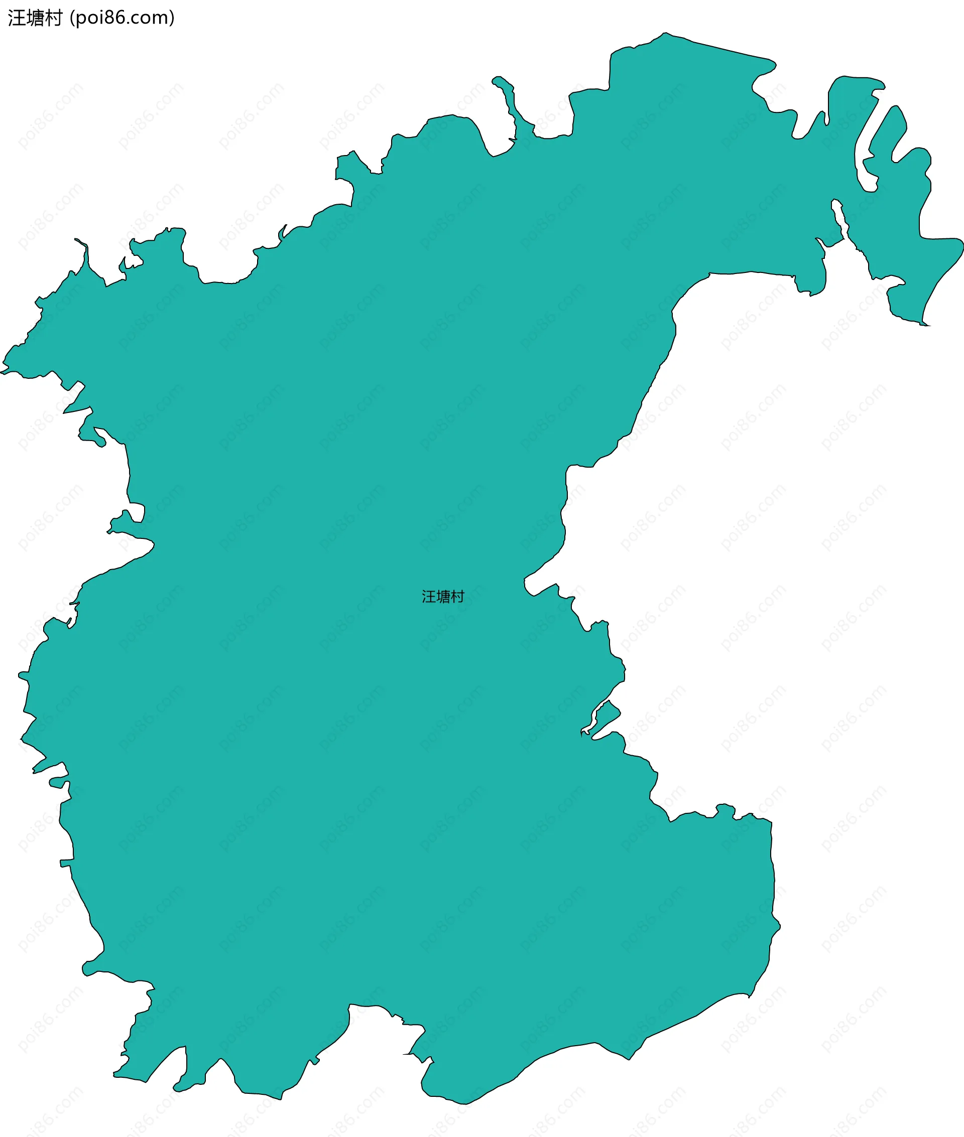 汪塘村边界地图