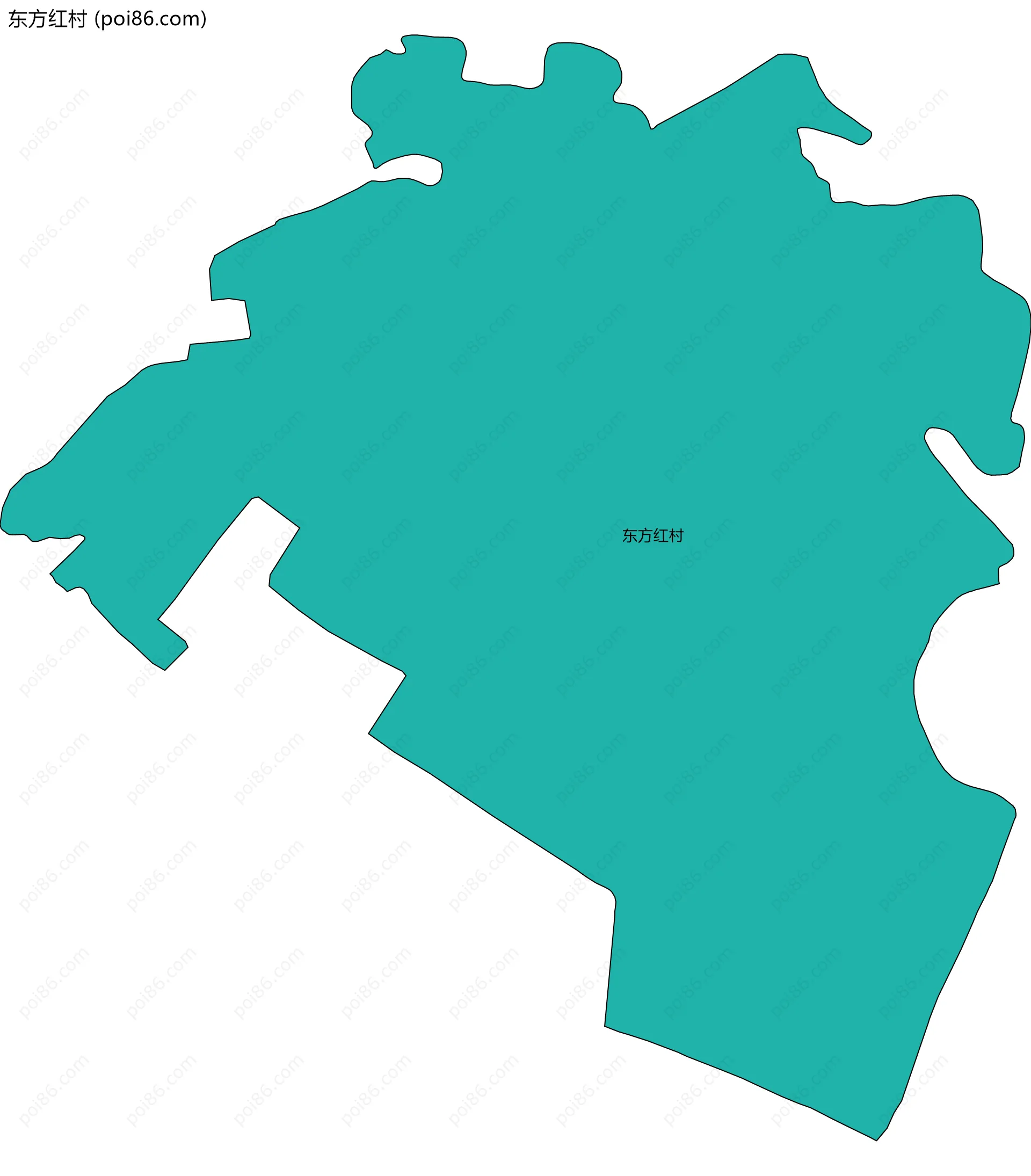 东方红村边界地图