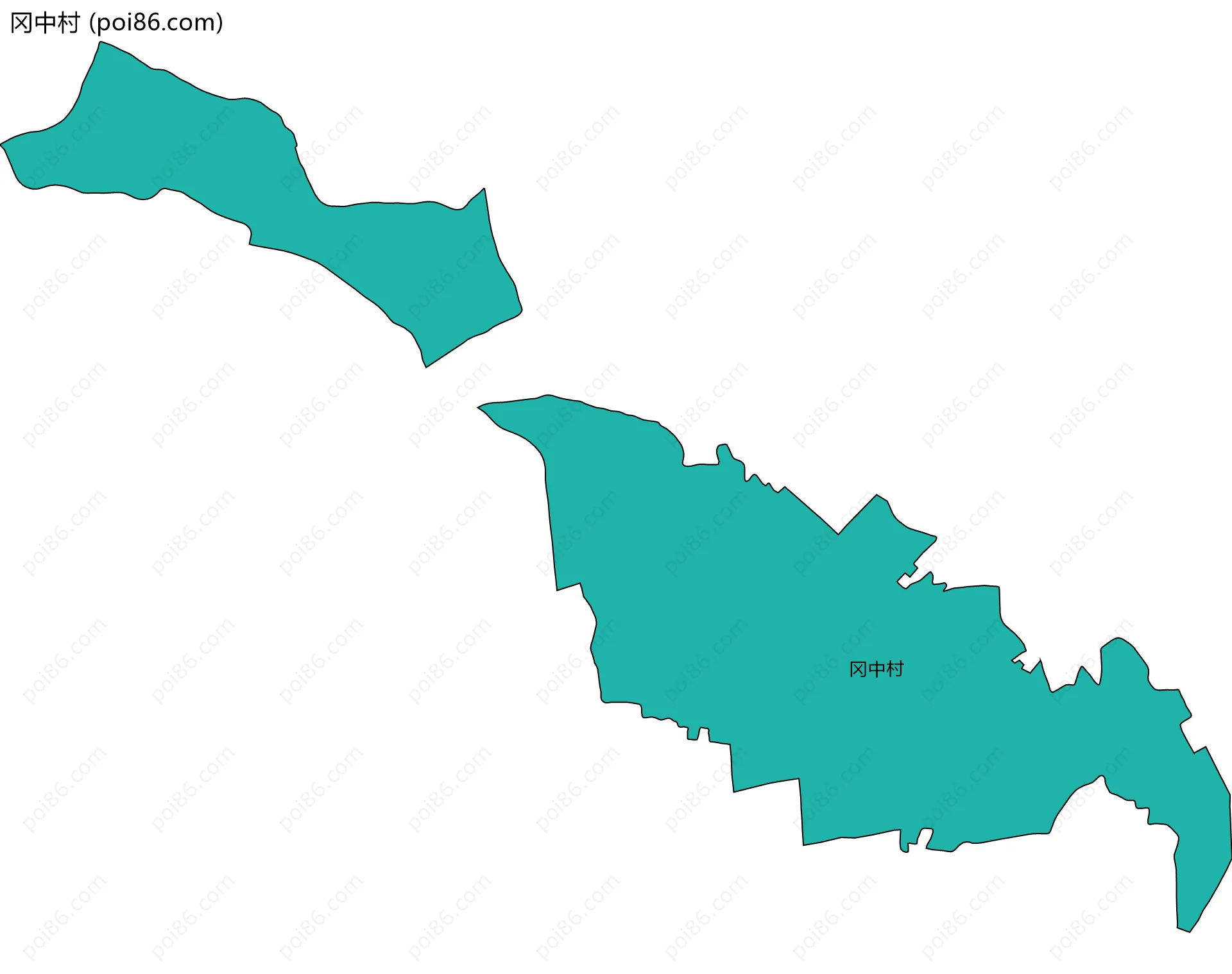 冈中村边界地图