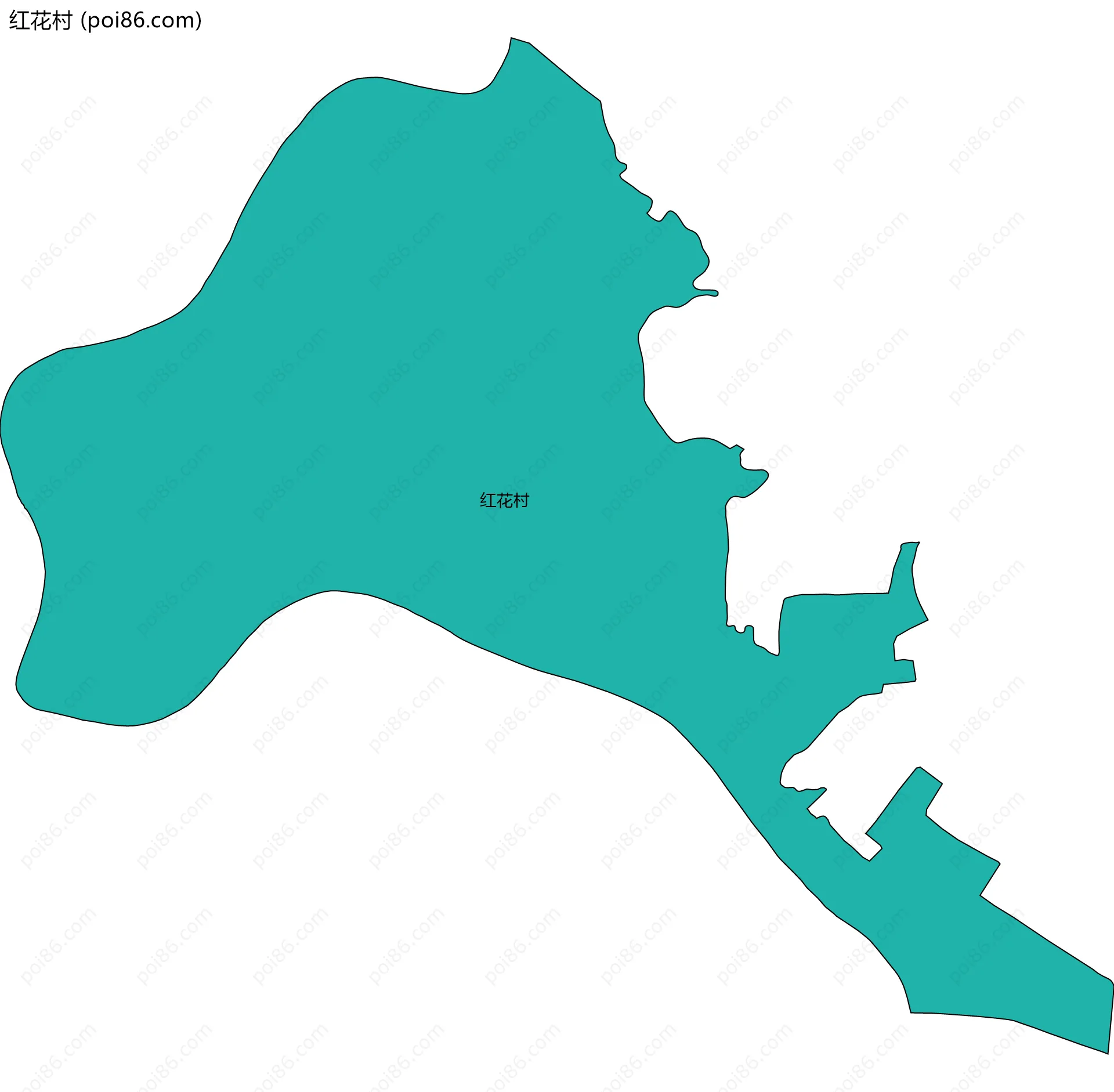 红花村边界地图