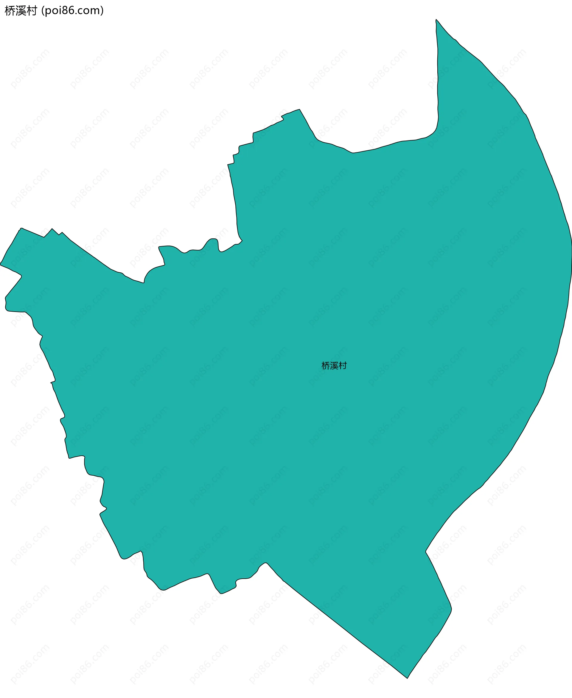 桥溪村边界地图