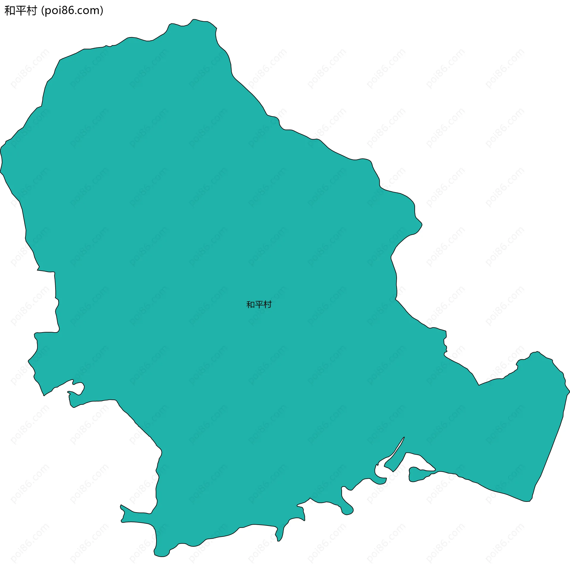 和平村边界地图