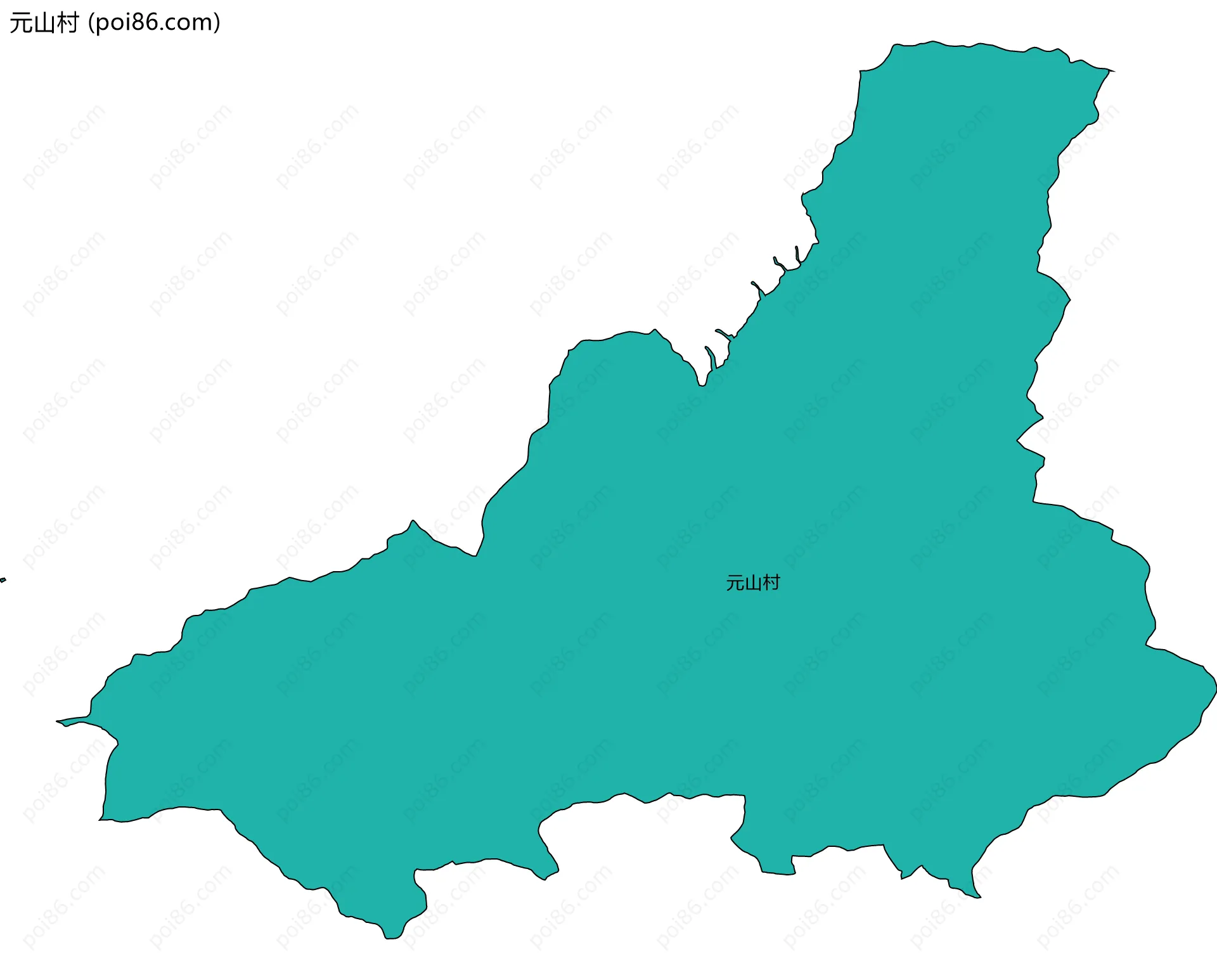 元山村边界地图