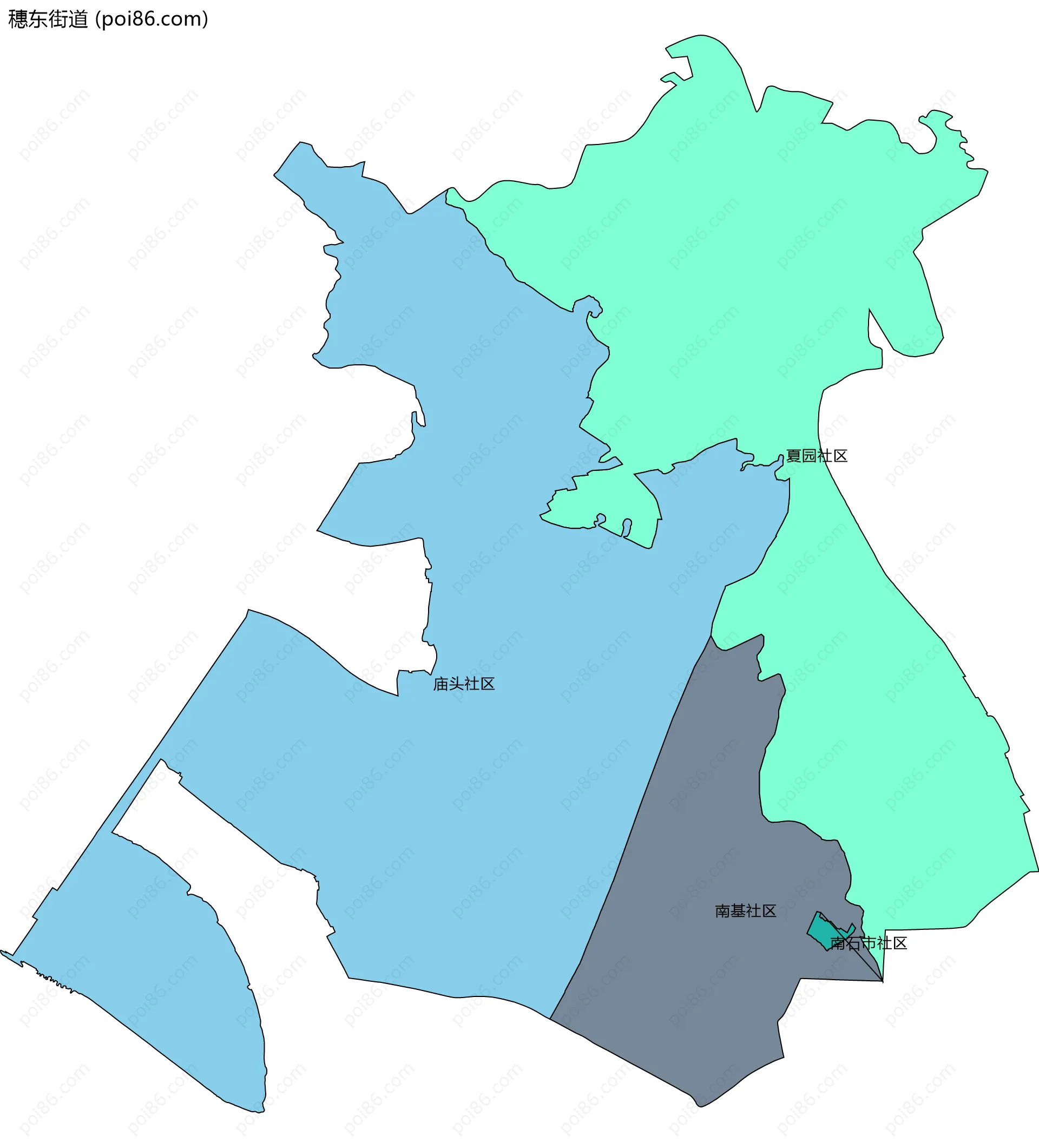 穗东街道边界地图(五级行政区划)