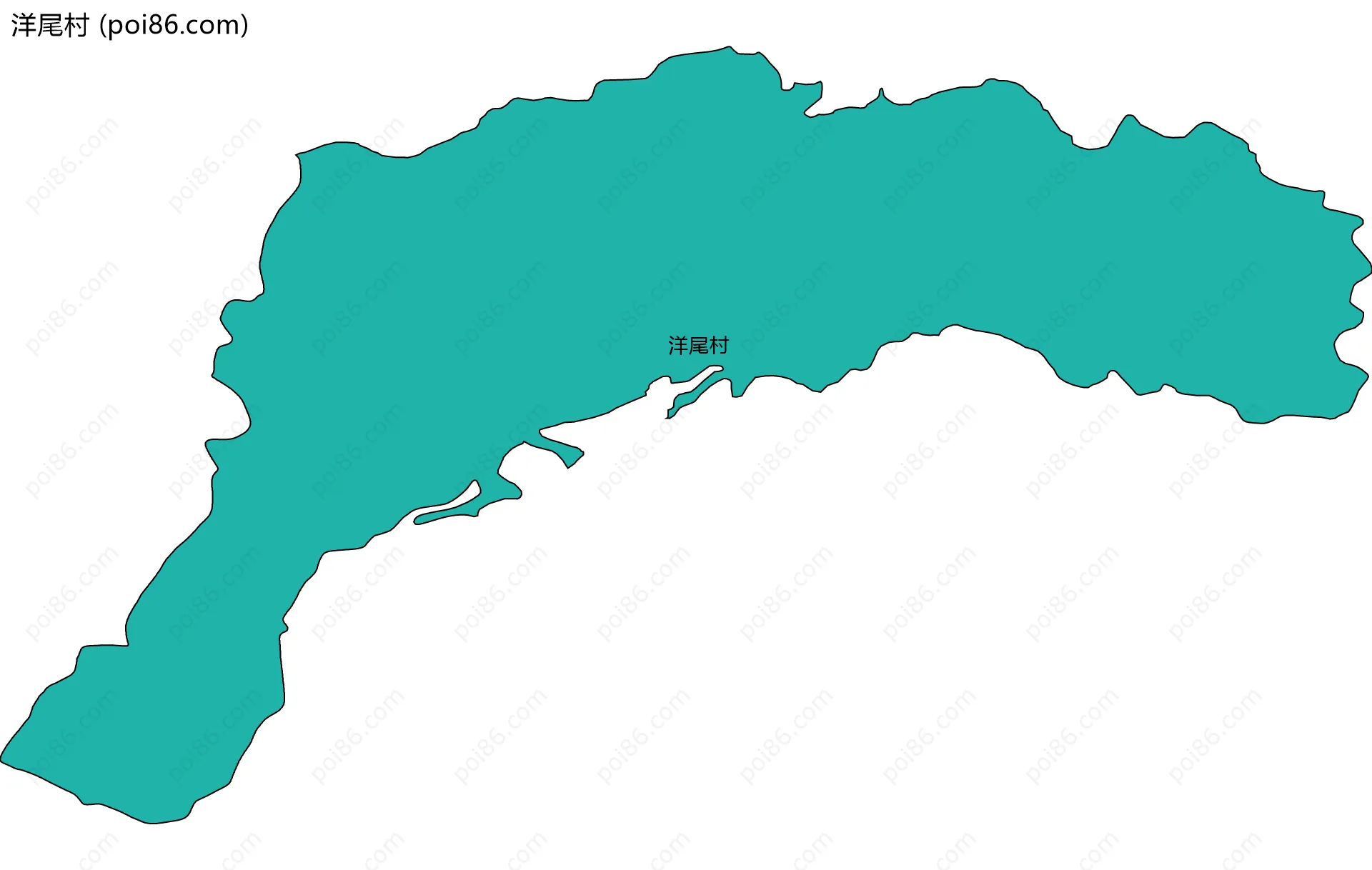 洋尾村边界地图