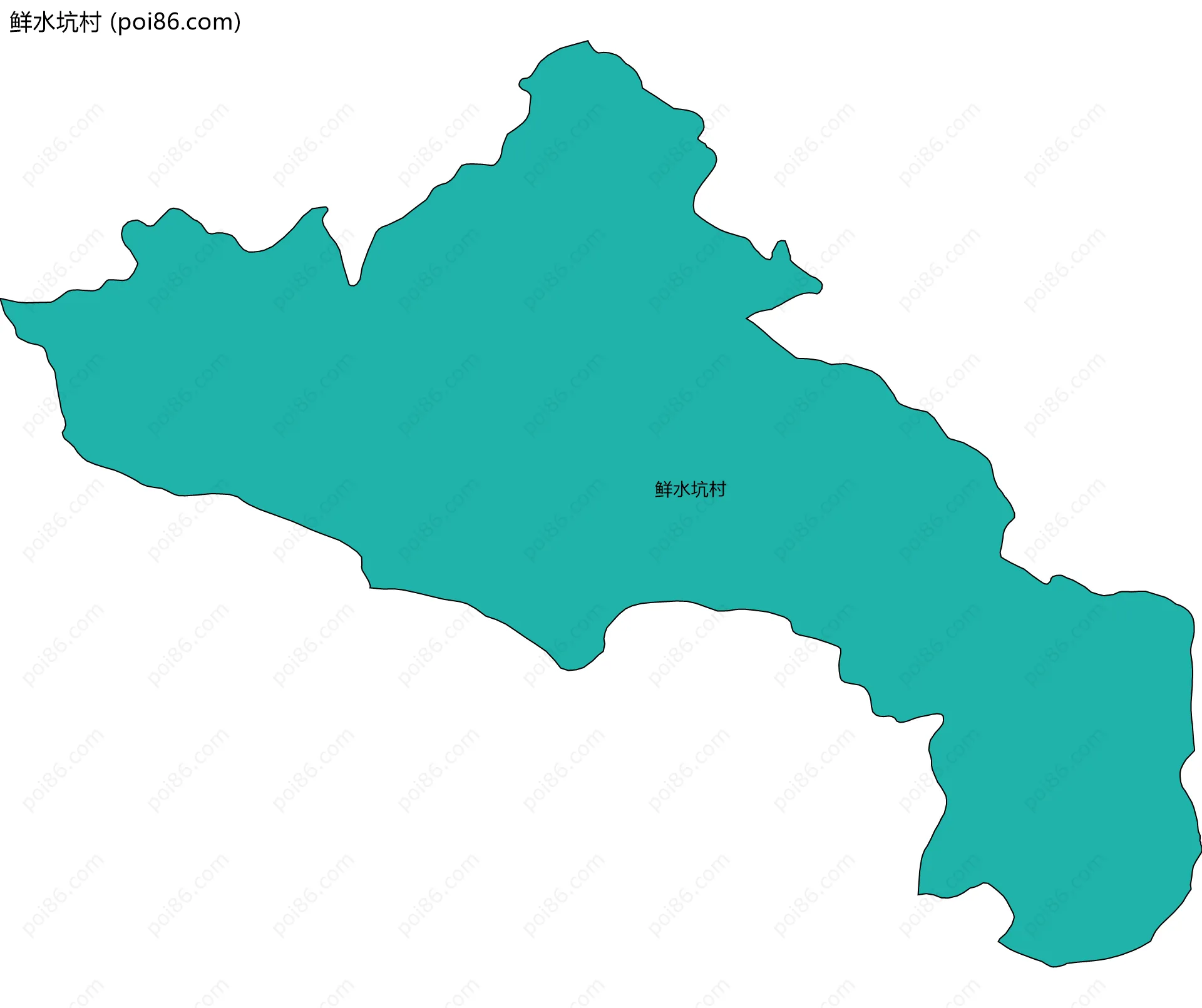 鲜水坑村边界地图