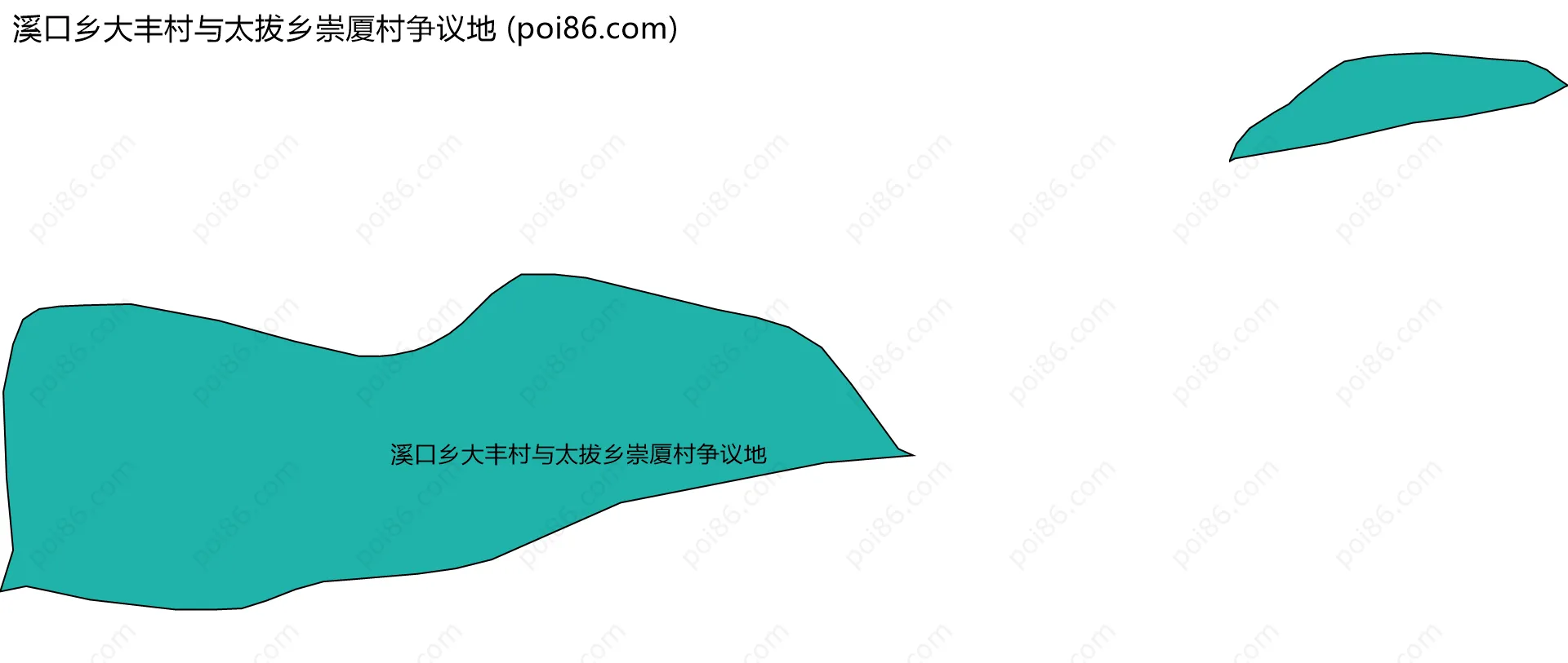 溪口乡大丰村与太拔乡崇厦村争议地边界地图