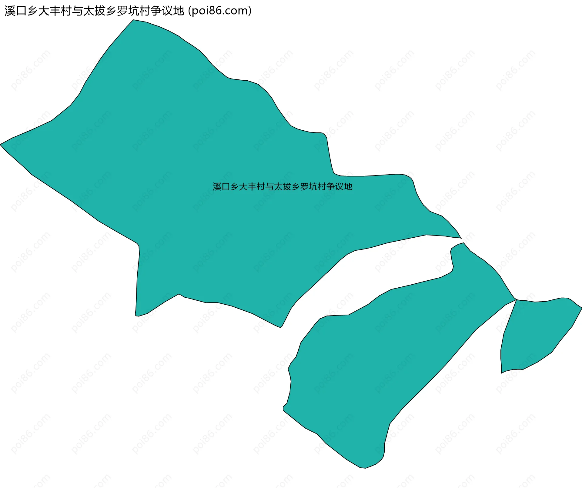 溪口乡大丰村与太拔乡罗坑村争议地边界地图